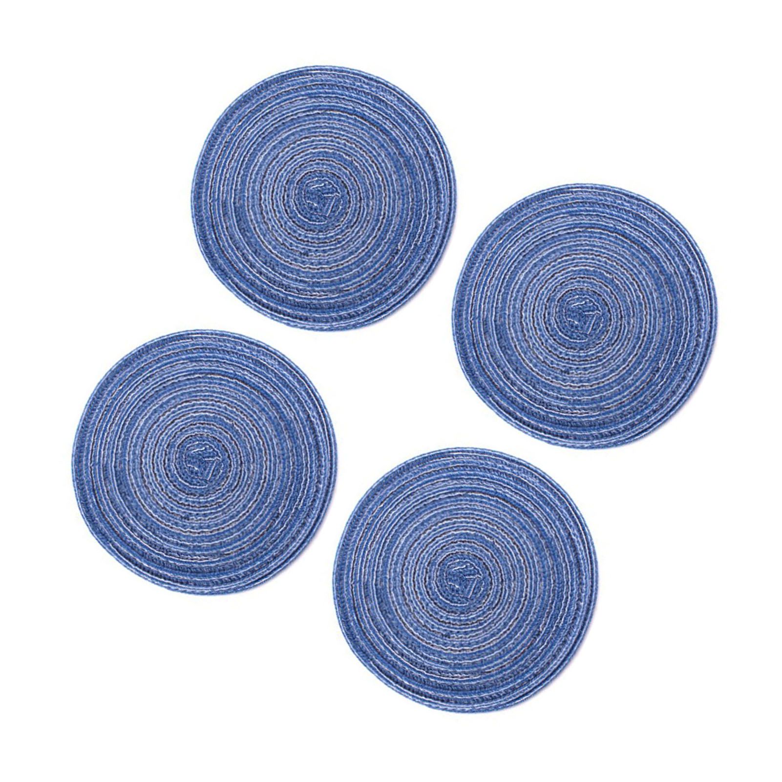 4Pcs Circular Cup Mat Braiding Heat Resistant Bowl Plate Mat Nordic Style view 3