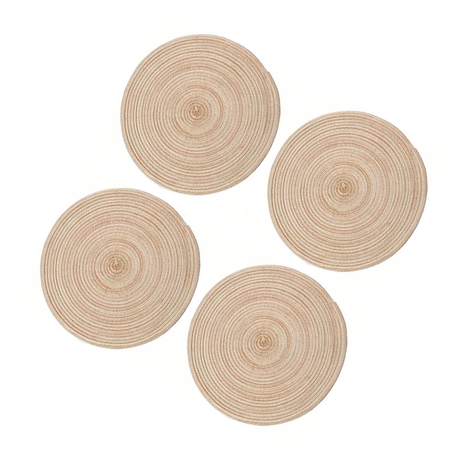 4Pcs Circular Cup Mat Braiding Heat Resistant Bowl Plate Mat Nordic Style view 2
