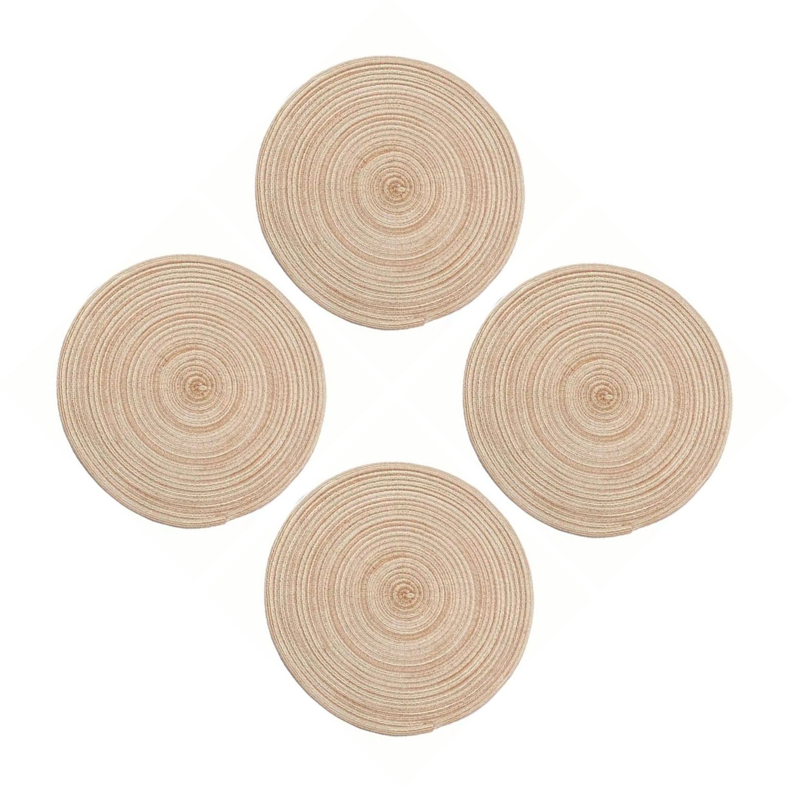 4Pcs Circular Cup Mat Braiding Heat Resistant Bowl Plate Mat Nordic Style view 3