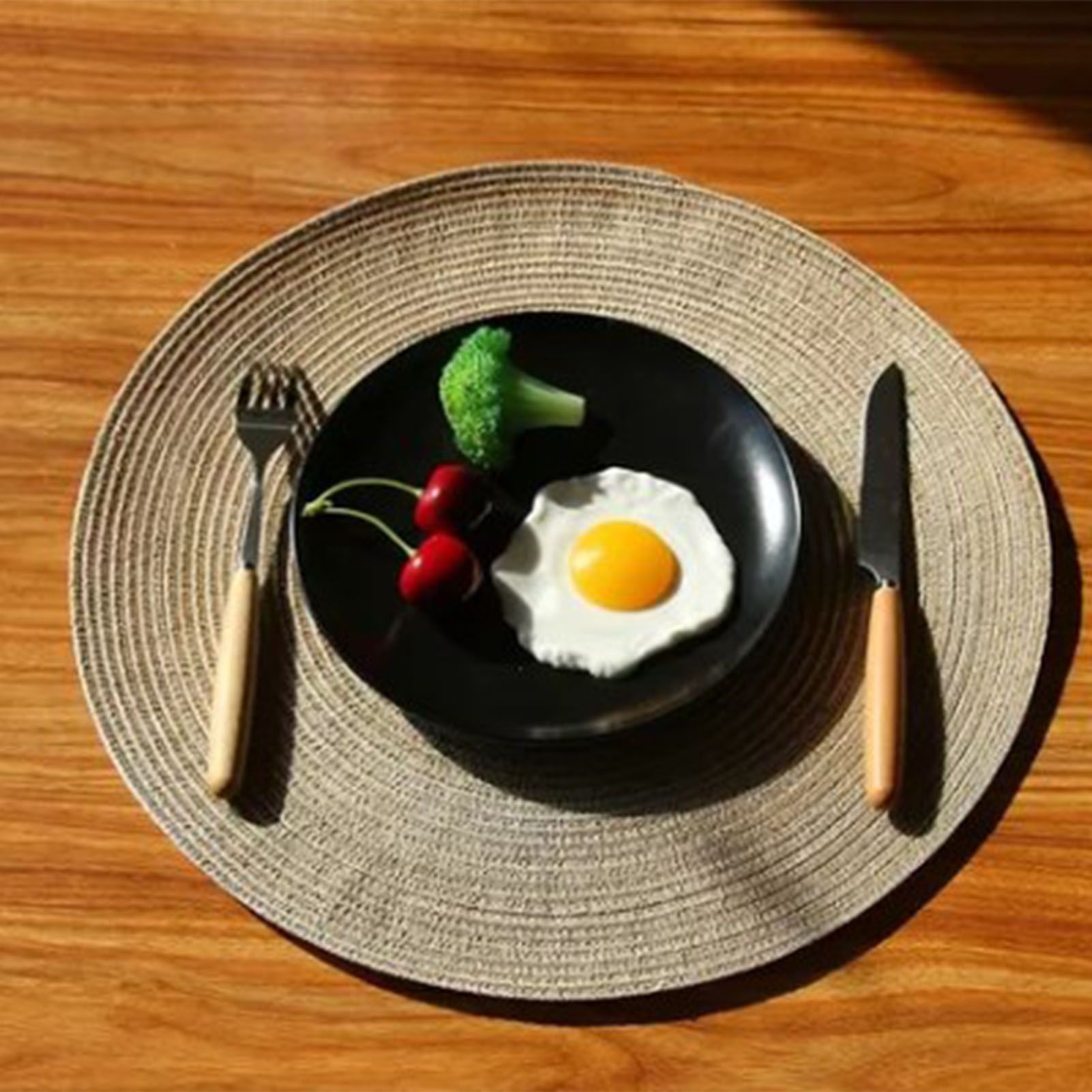 4Pcs Circular Cup Mat Braiding Heat Resistant Bowl Plate Mat Nordic Style view 6