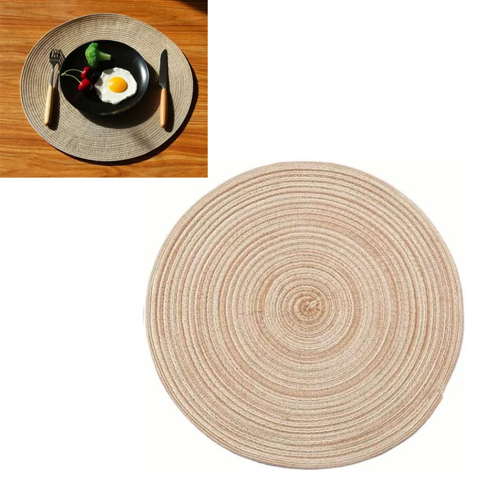 4Pcs Circular Cup Mat Braiding Heat Resistant Bowl Plate Mat Nordic Style view 10