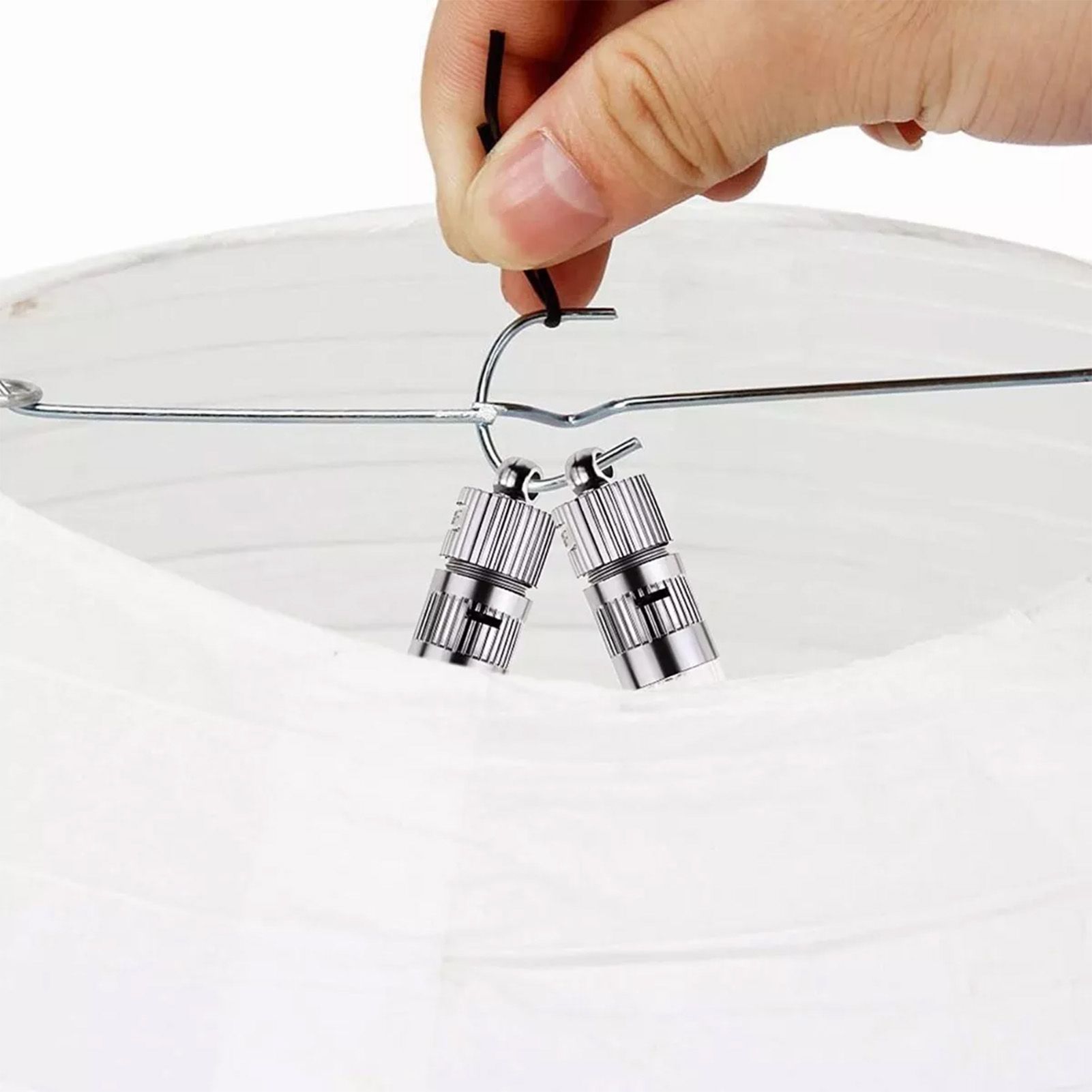 Chinese White Paper Lantern Decorative Round Paper Lanterns with 10 LED Lights view 9