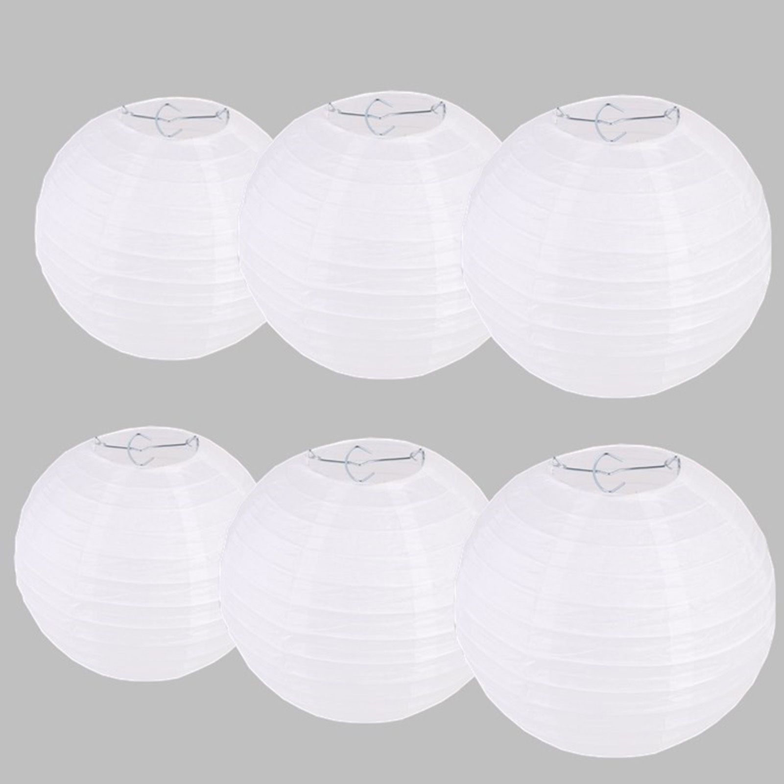Chinese White Paper Lantern Decorative Round Paper Lanterns with 10 LED Lights view 12