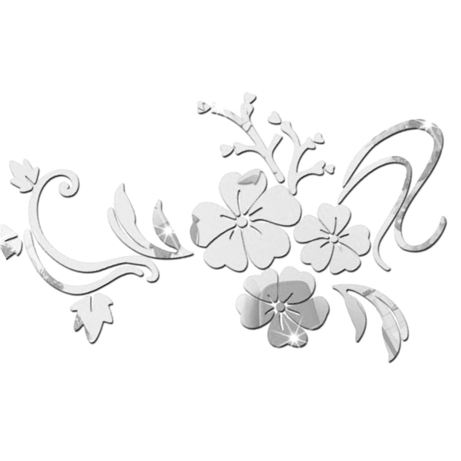 Acrylic Mirror Wall Sticker Removable 3D Wall Decal for Living Room Bedroom — image 1