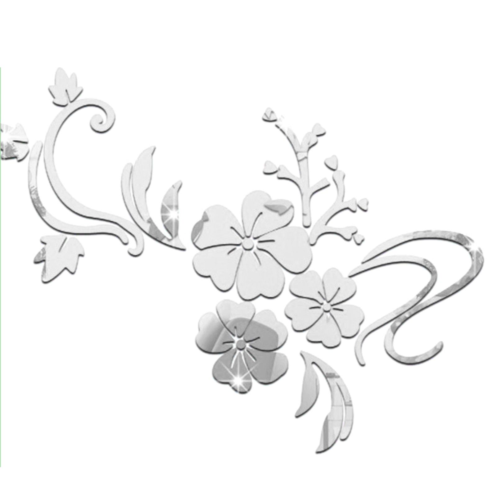 Acrylic Mirror Wall Sticker Removable 3D Wall Decal for Living Room Bedroom view 2