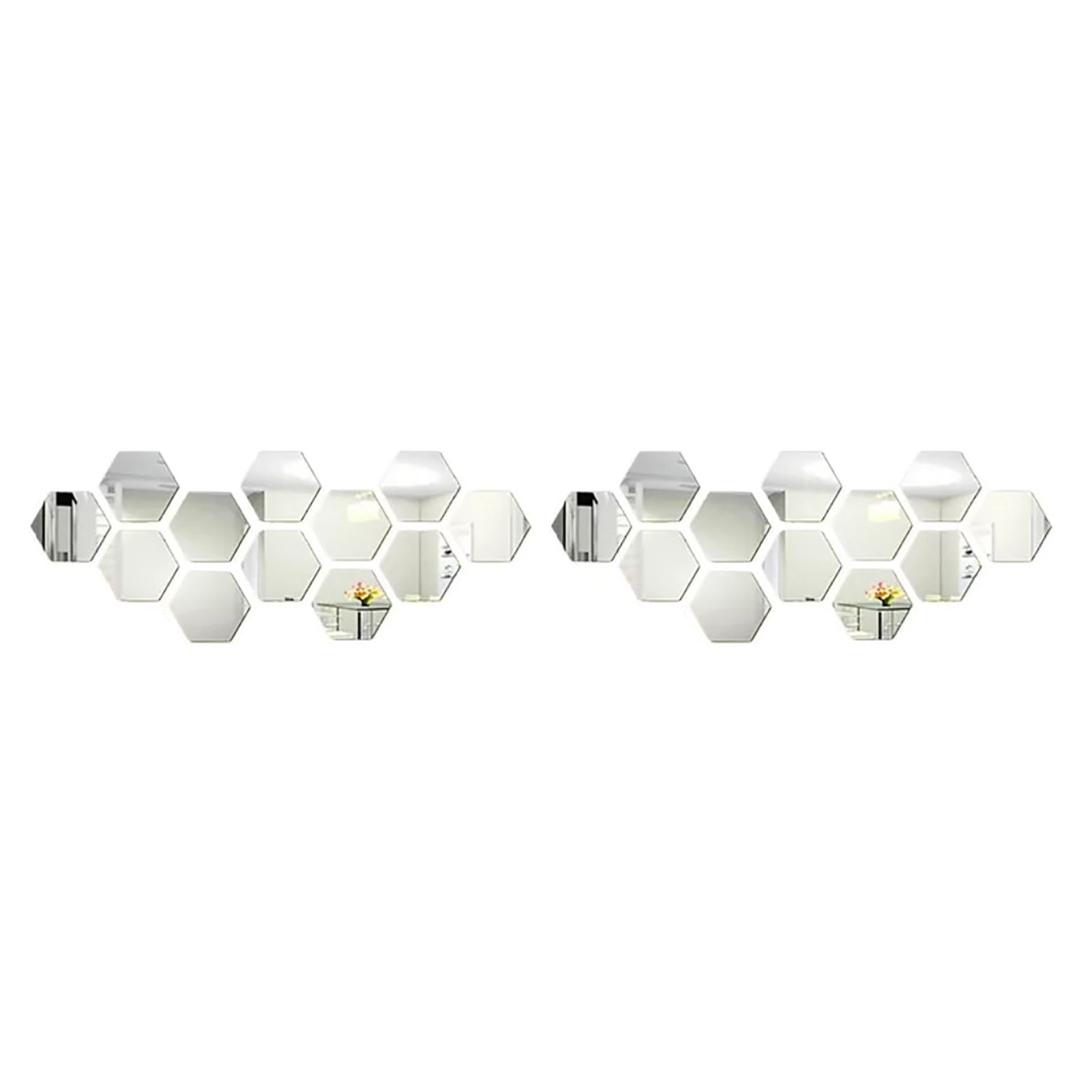 24PCS Hexagon Mirror Wall Stickers Acrylic Sticker Decoration for Home Living view 3