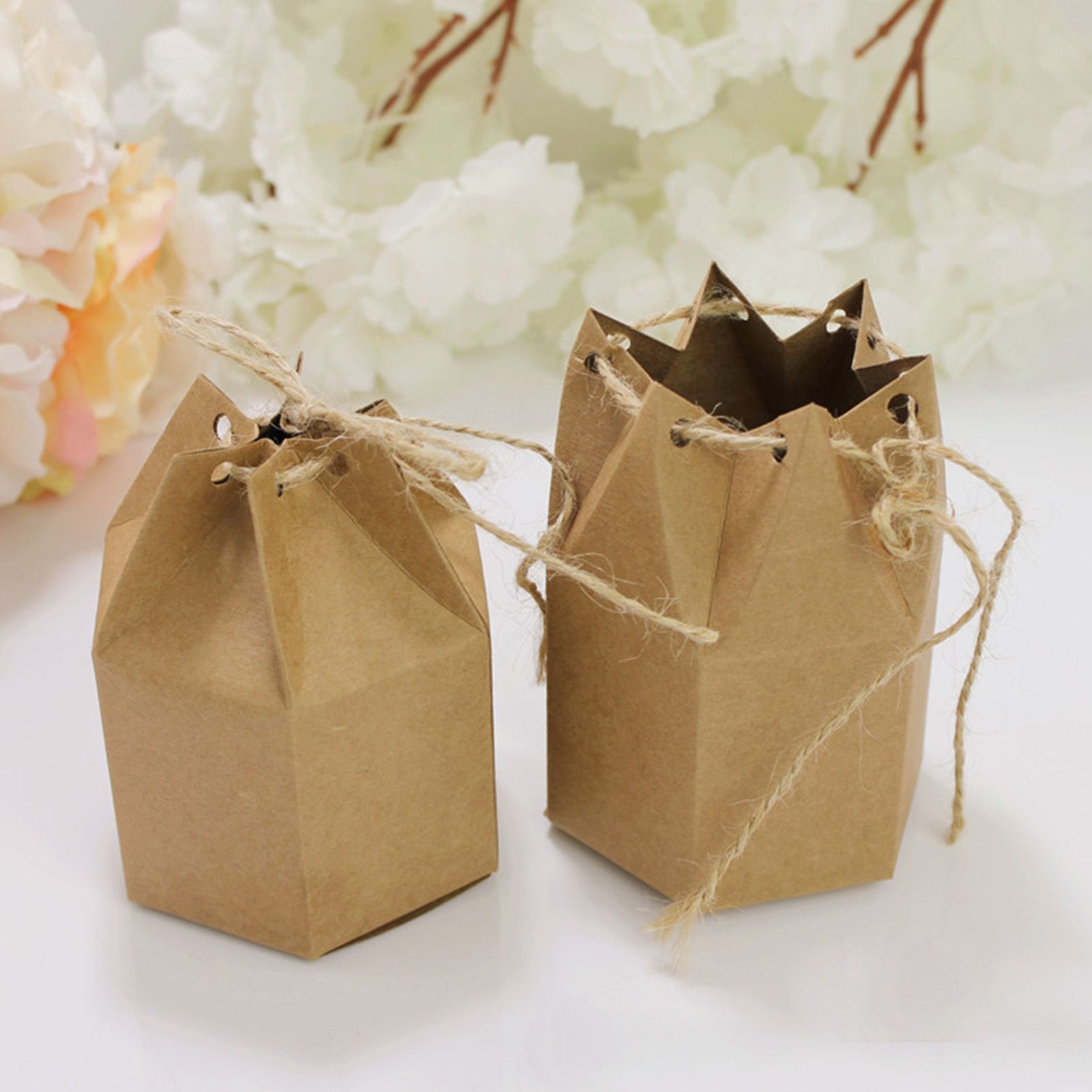 50Pcs Hexagonal Candy Treat Box Exquisite Gift Packaging Box for Wedding view 8