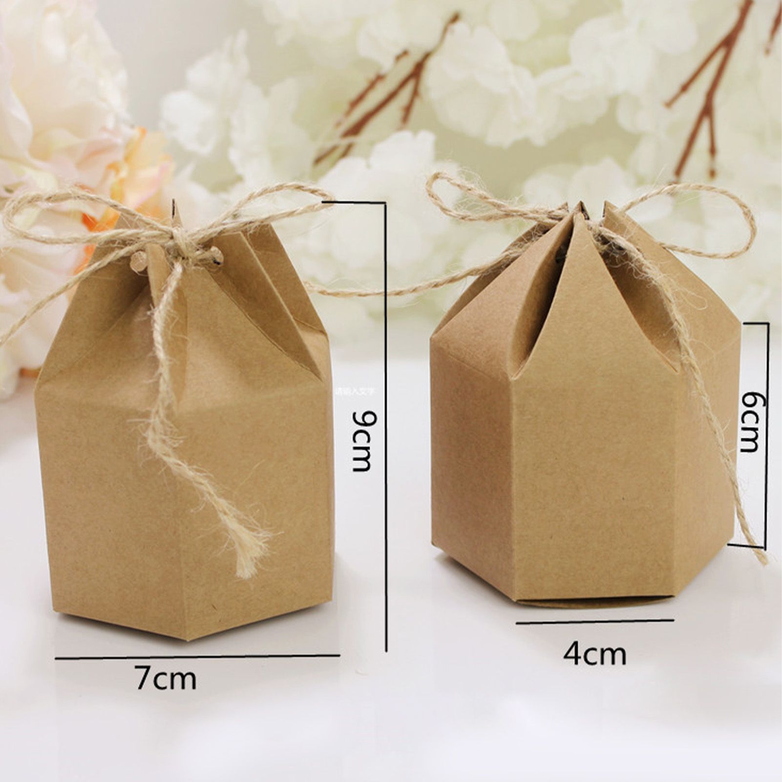 50Pcs Hexagonal Candy Treat Box Exquisite Gift Packaging Box for Wedding view 14