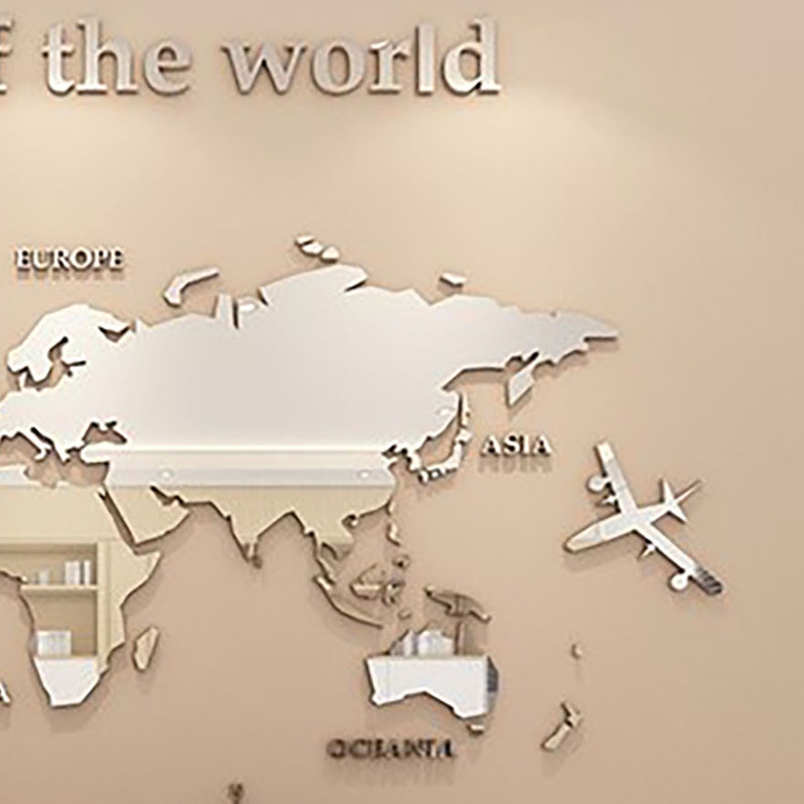 Acrylic Wall Stickers 3D World Map Wall Mirror Sticker for Office Study Living view 8