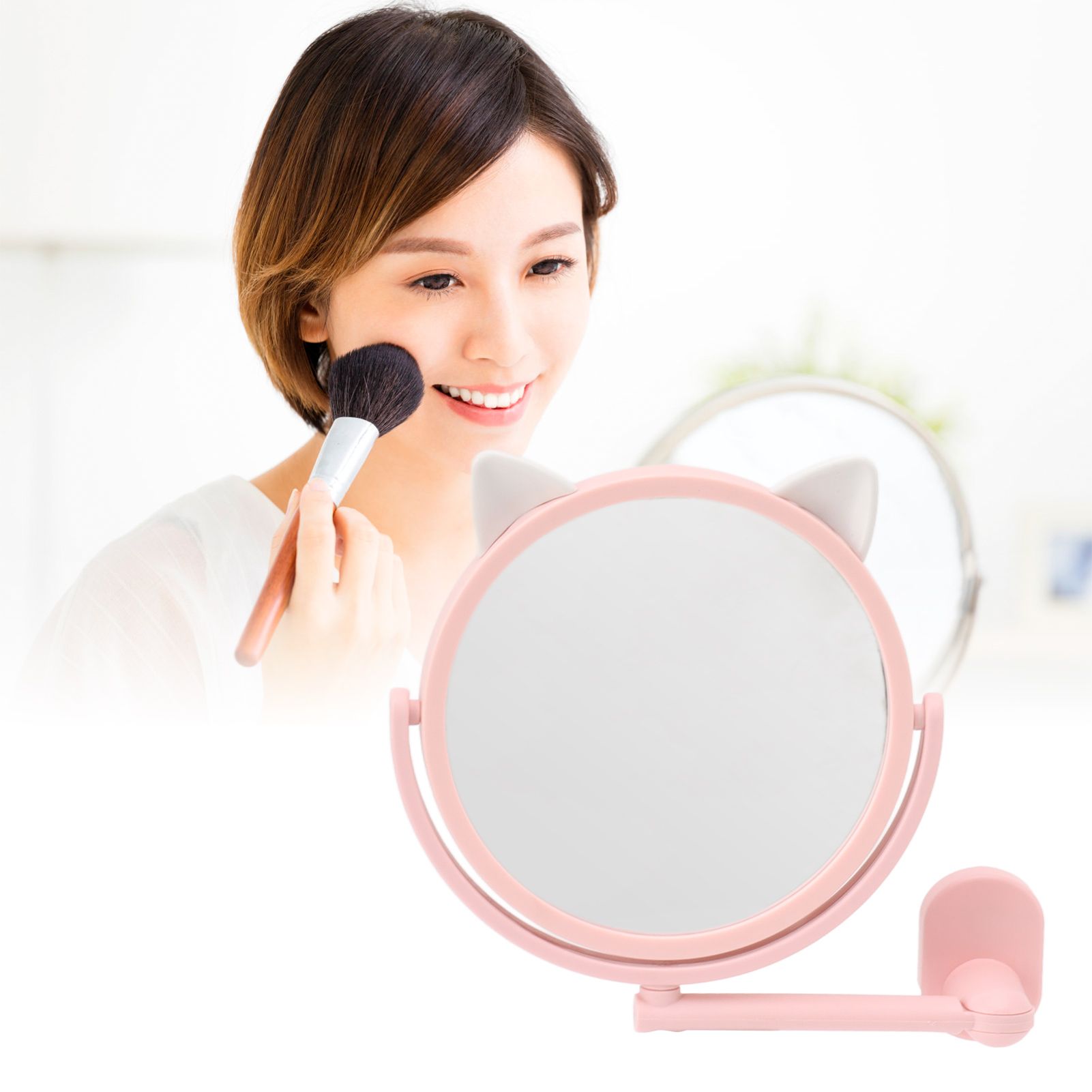 Makeup Mirror 16.5cm Diameter Clear Image Cosmetic Mirror Wall Mirror for Bathroom view 12