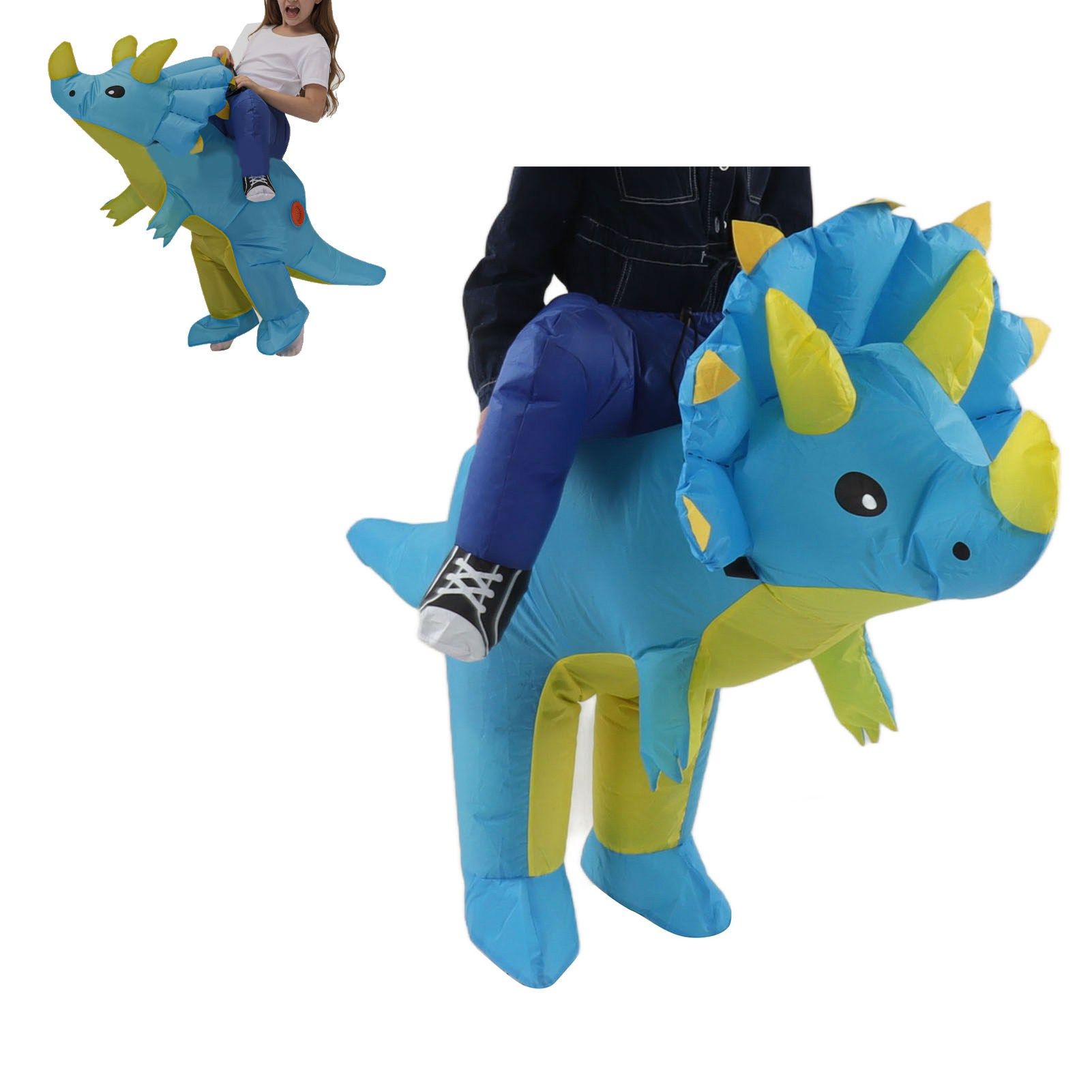 Inflatable Dinosaur Costume Halloween Cosplay Costume Party Riding Triangle view 11