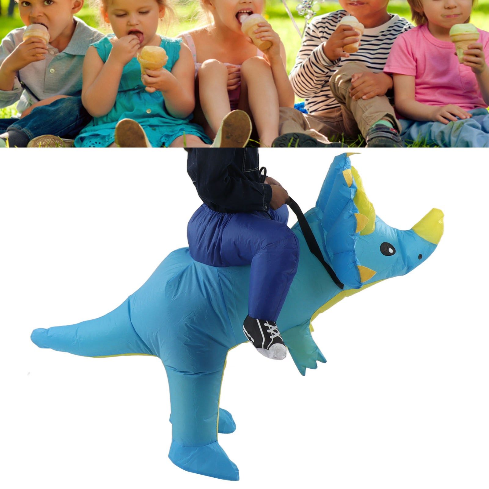 Inflatable Dinosaur Costume Halloween Cosplay Costume Party Riding Triangle view 12