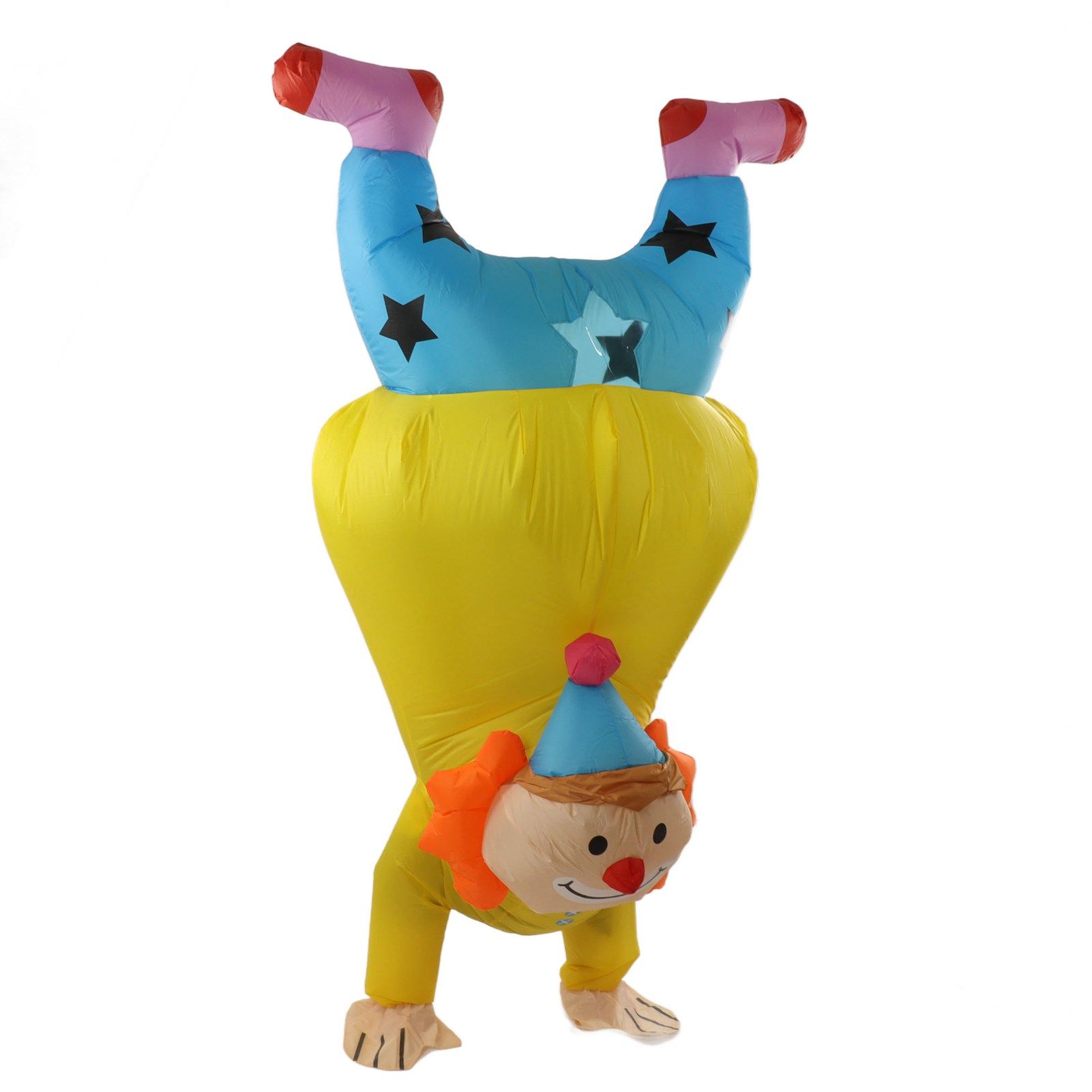 Adult Inflatable Handstand Clown Costume Halloween Upside Down Clown view 3