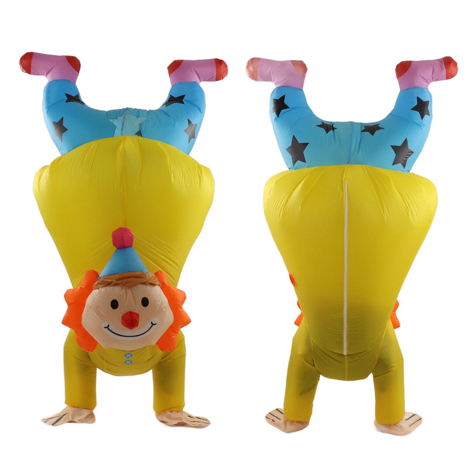 Adult Inflatable Handstand Clown Costume Halloween Upside Down Clown view 10
