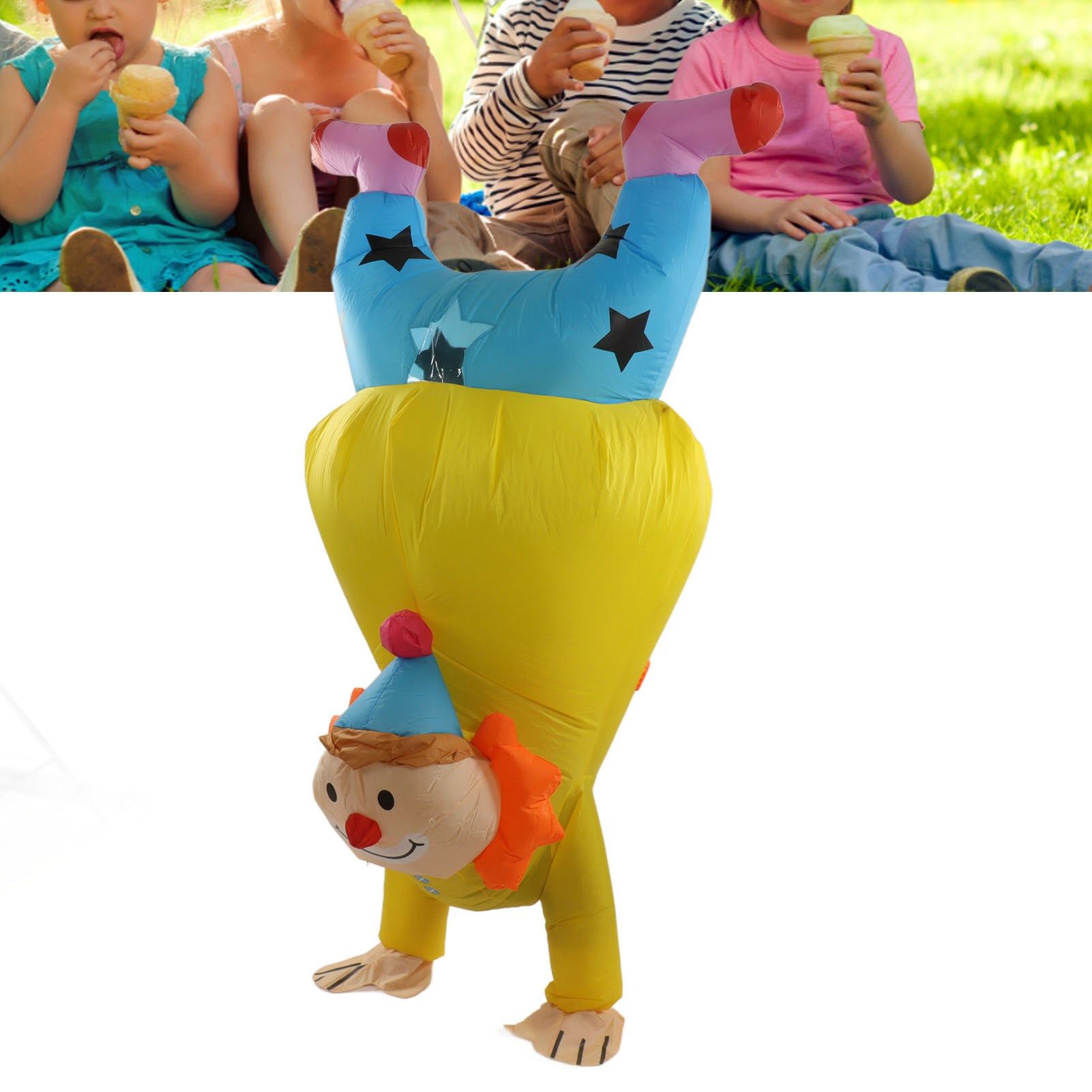 Adult Inflatable Handstand Clown Costume Halloween Upside Down Clown view 11