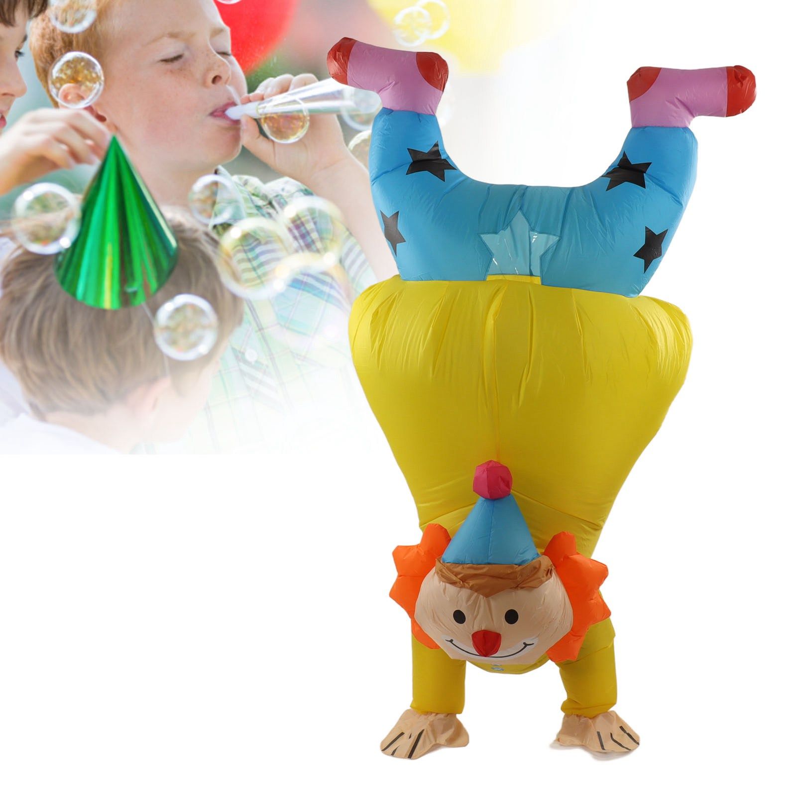 Adult Inflatable Handstand Clown Costume Halloween Upside Down Clown view 12