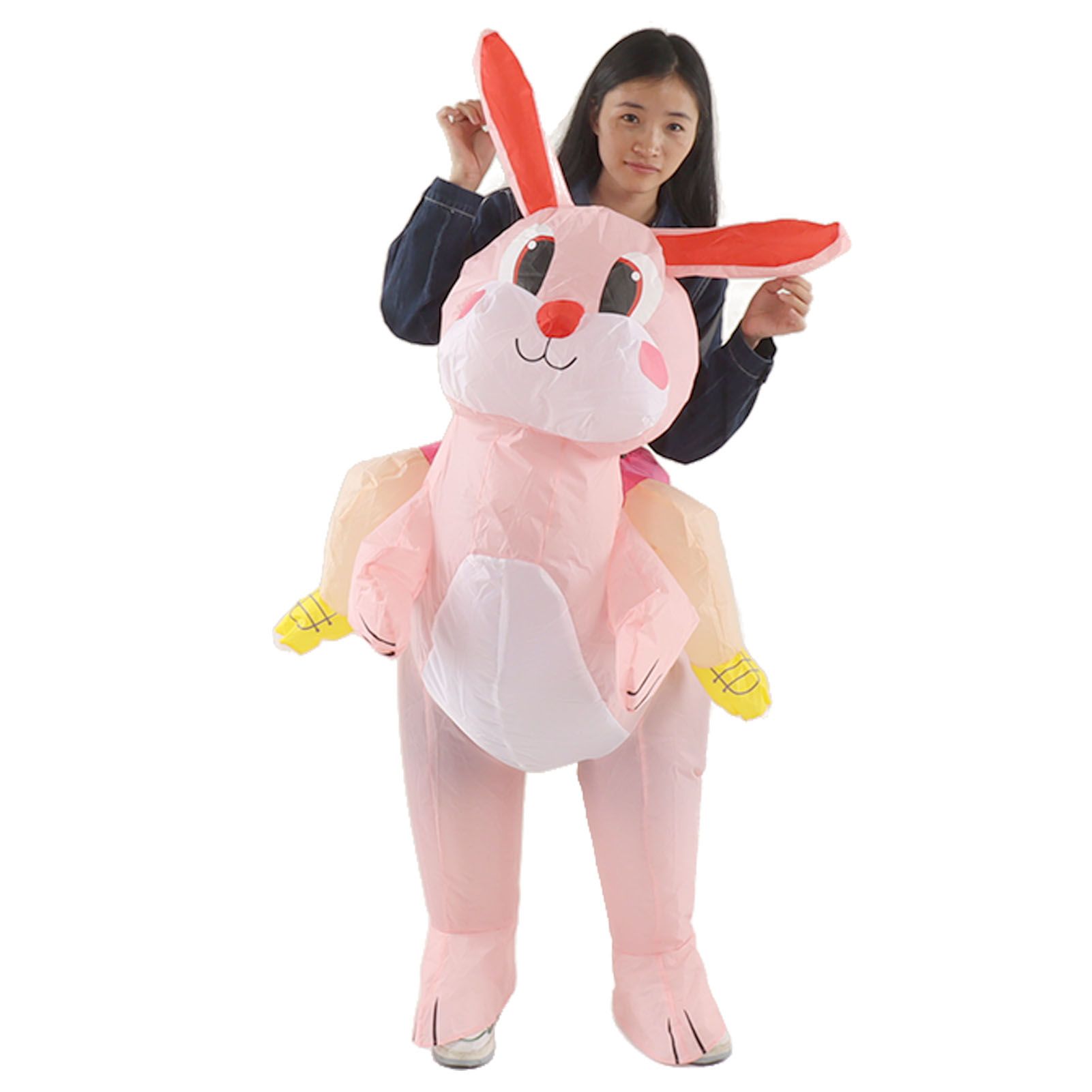 Easter Bunny Inflatable Costume Cute Festive Blow Up Riding Rabbit for Boys view 3
