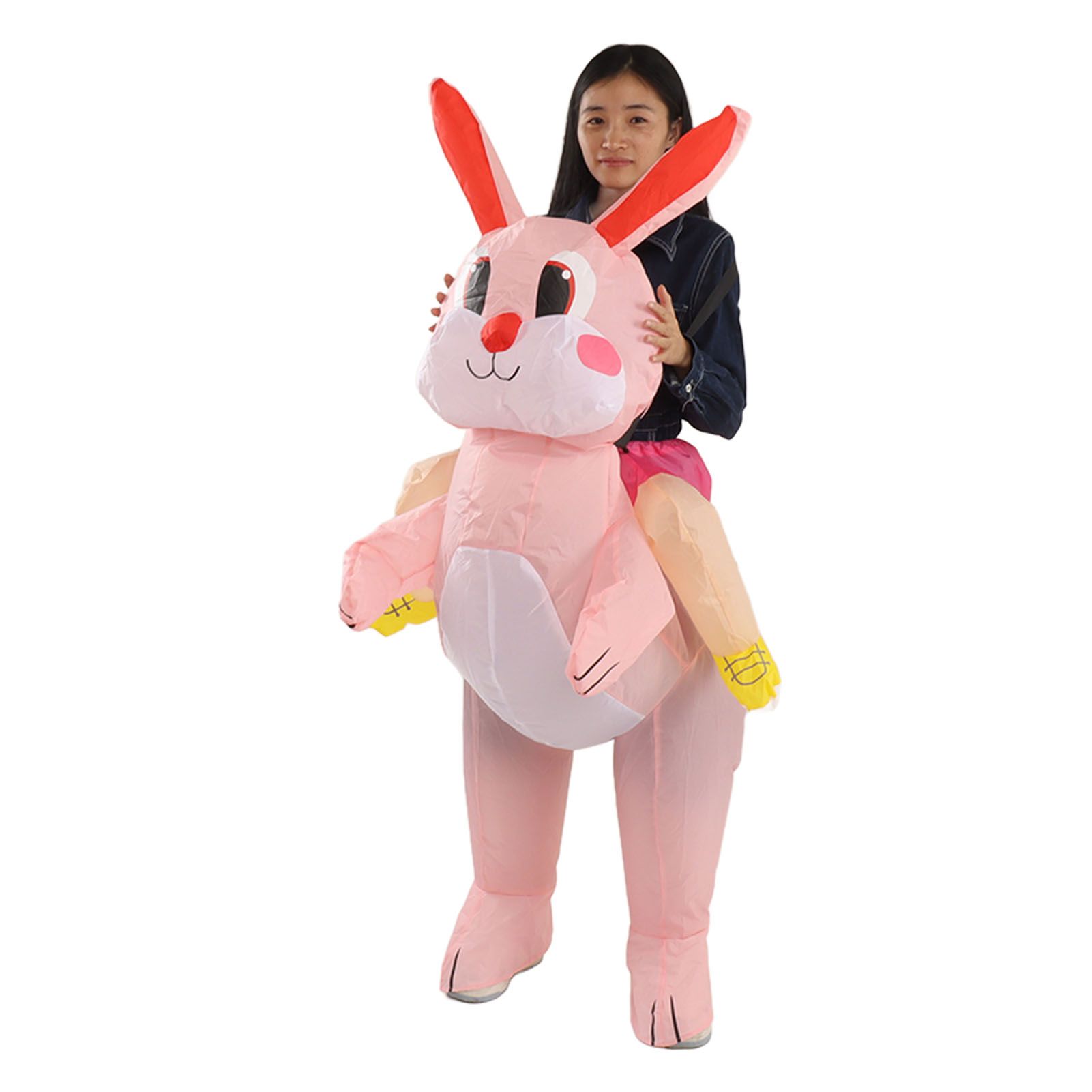 Easter Bunny Inflatable Costume Cute Festive Blow Up Riding Rabbit for Boys view 6