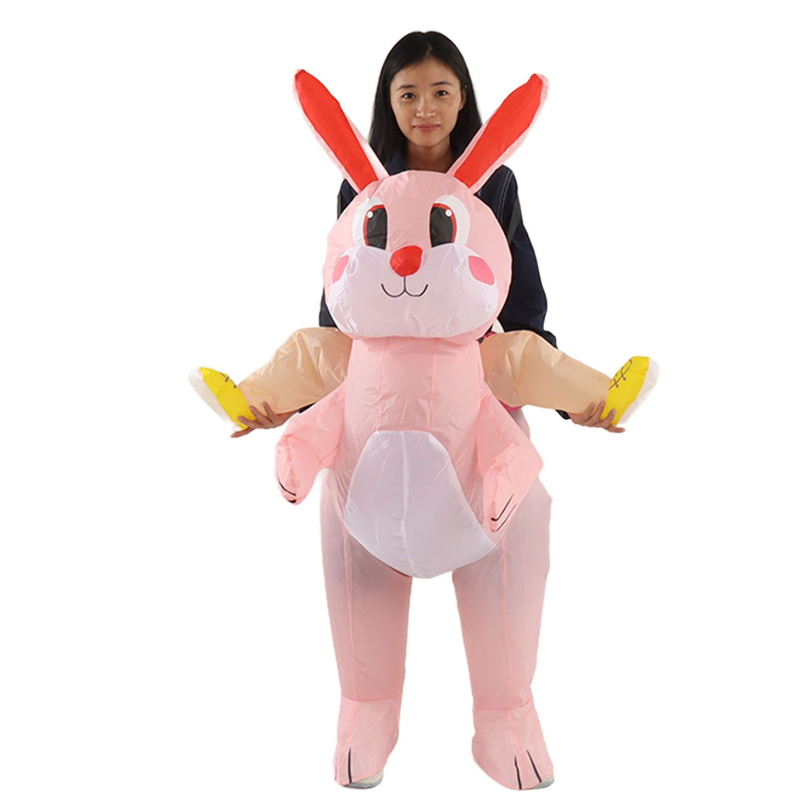 Easter Bunny Inflatable Costume Cute Festive Blow Up Riding Rabbit for Boys view 9