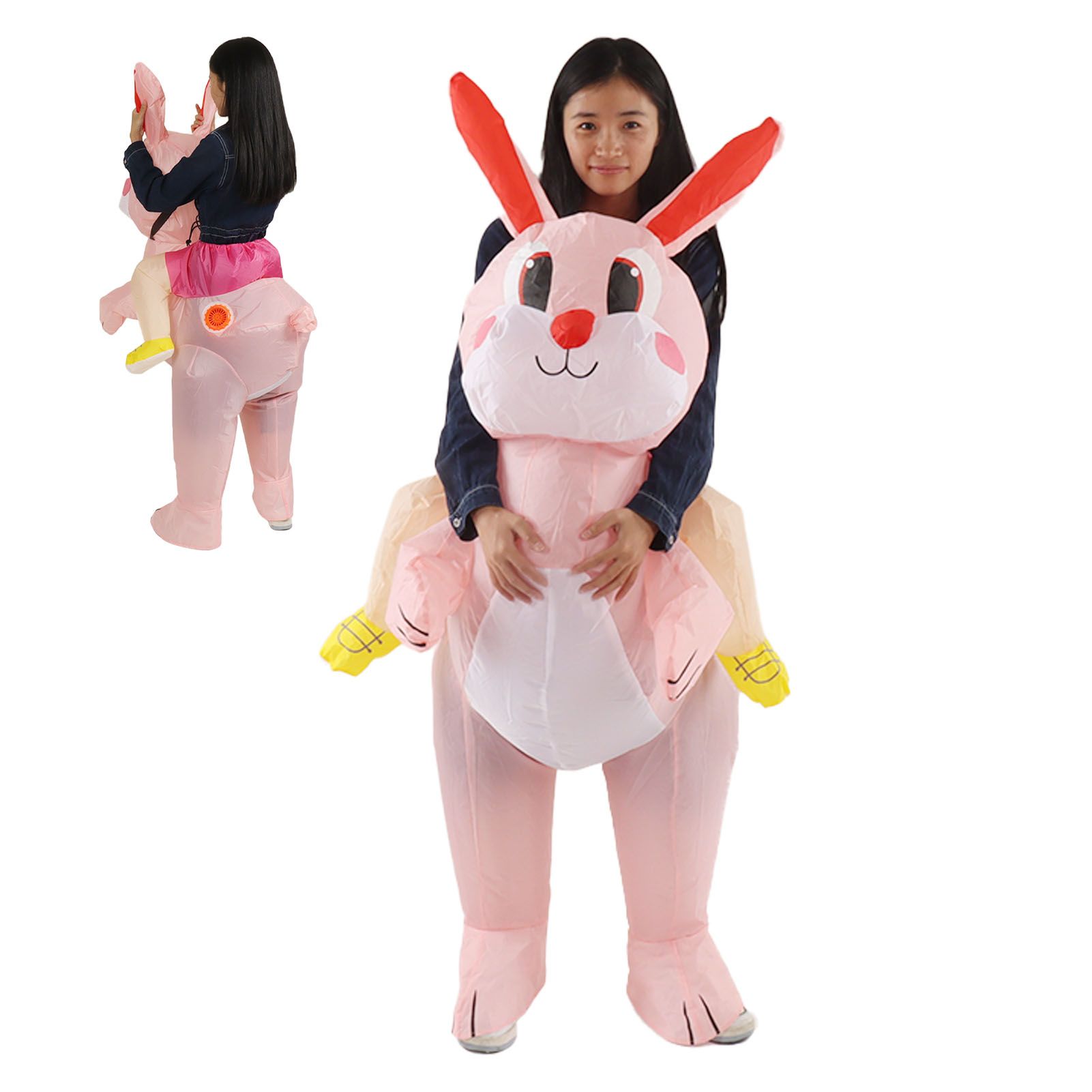 Easter Bunny Inflatable Costume Cute Festive Blow Up Riding Rabbit for Boys view 10