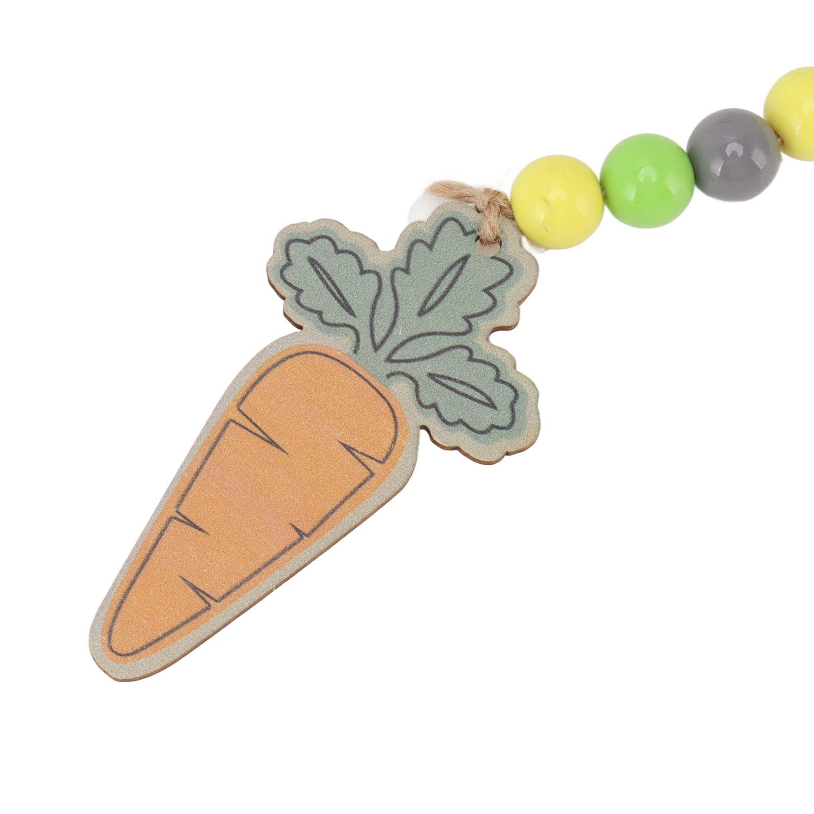 Easter Tiered Tray Decor Bunny Carrot String Bead Rolling Pin Ladder Wooden view 14