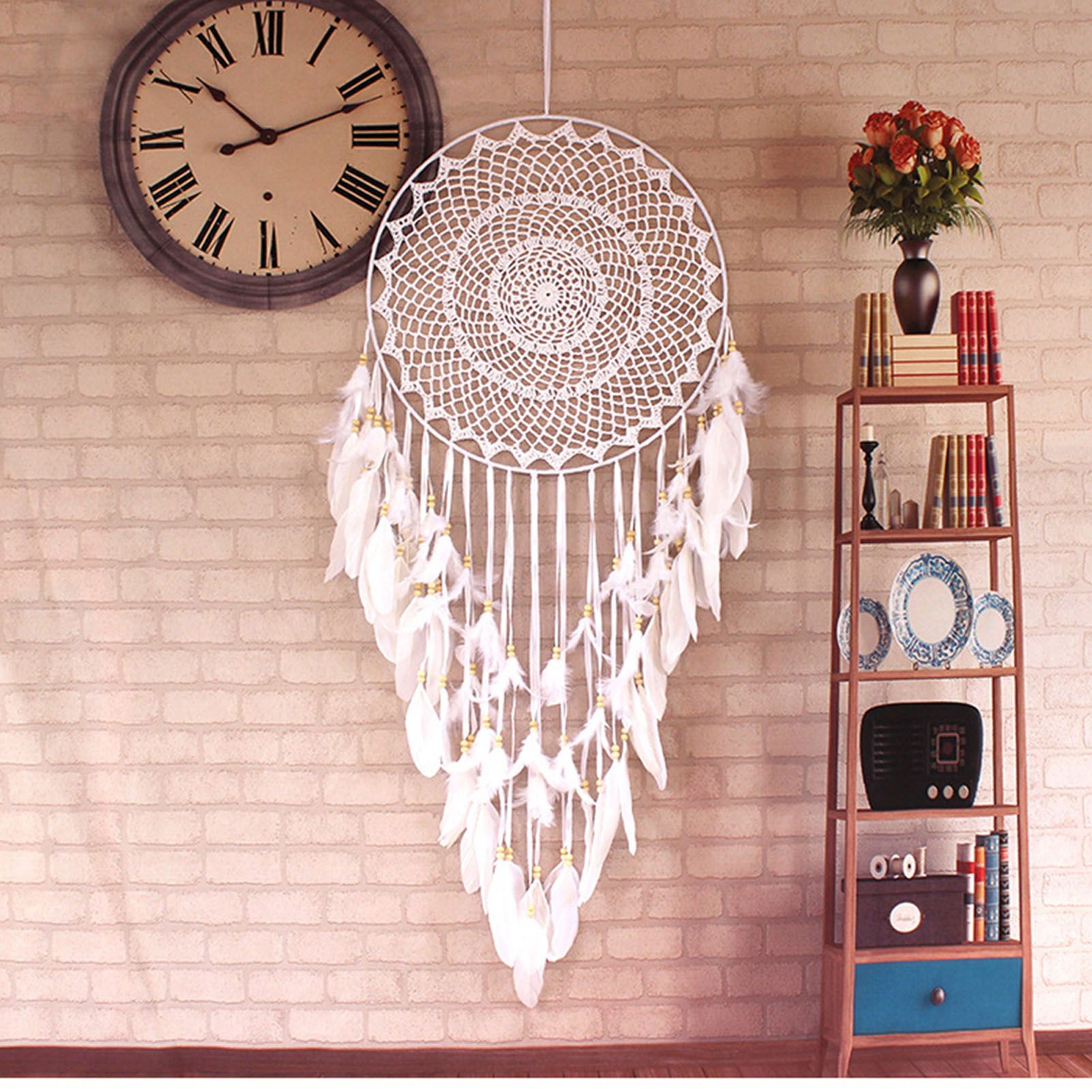 Beige Feather Wind Chimes Vintage Decorative Beautiful Robust Hand Crafted view 7