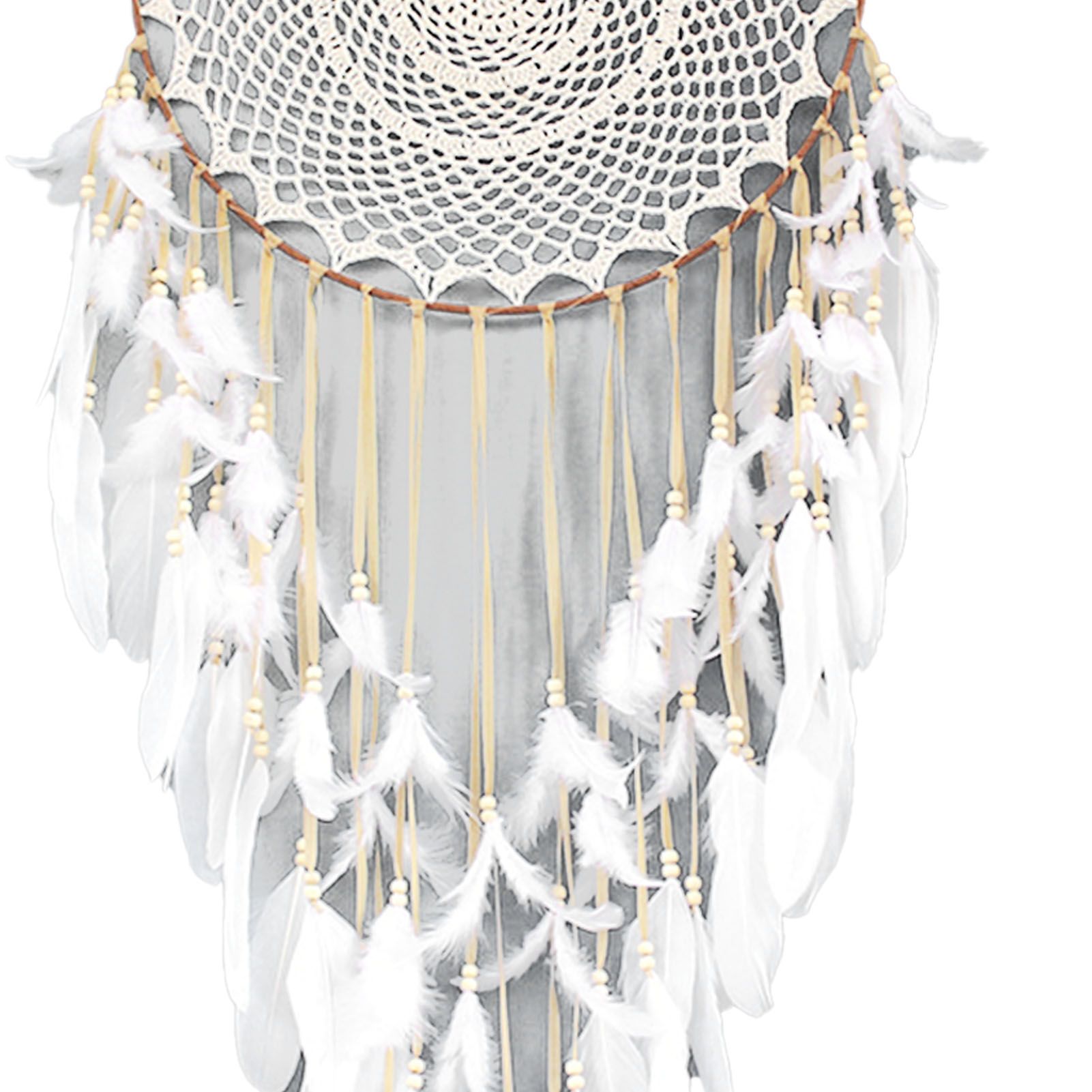 Beige Feather Wind Chimes Vintage Decorative Beautiful Robust Hand Crafted view 11