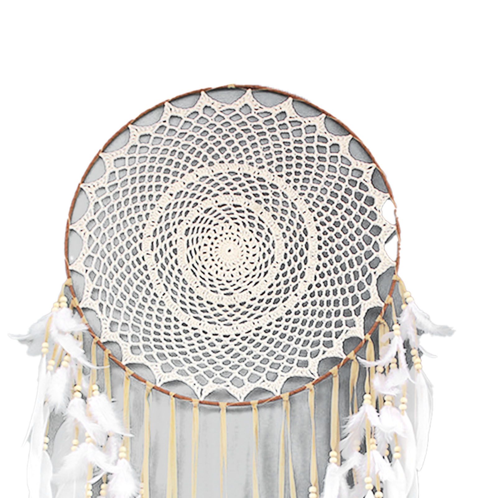 Beige Feather Wind Chimes Vintage Decorative Beautiful Robust Hand Crafted view 12