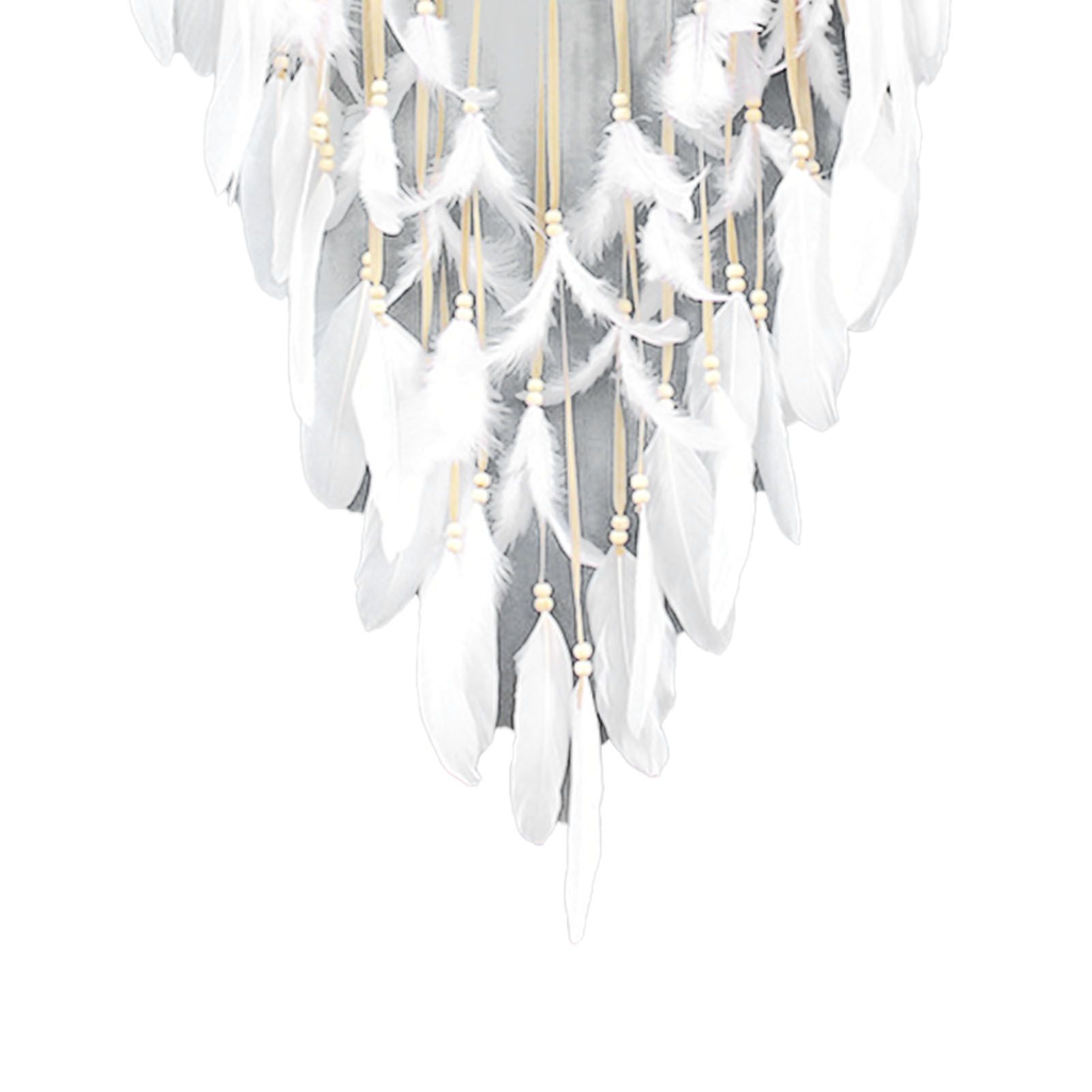 Beige Feather Wind Chimes Vintage Decorative Beautiful Robust Hand Crafted view 13