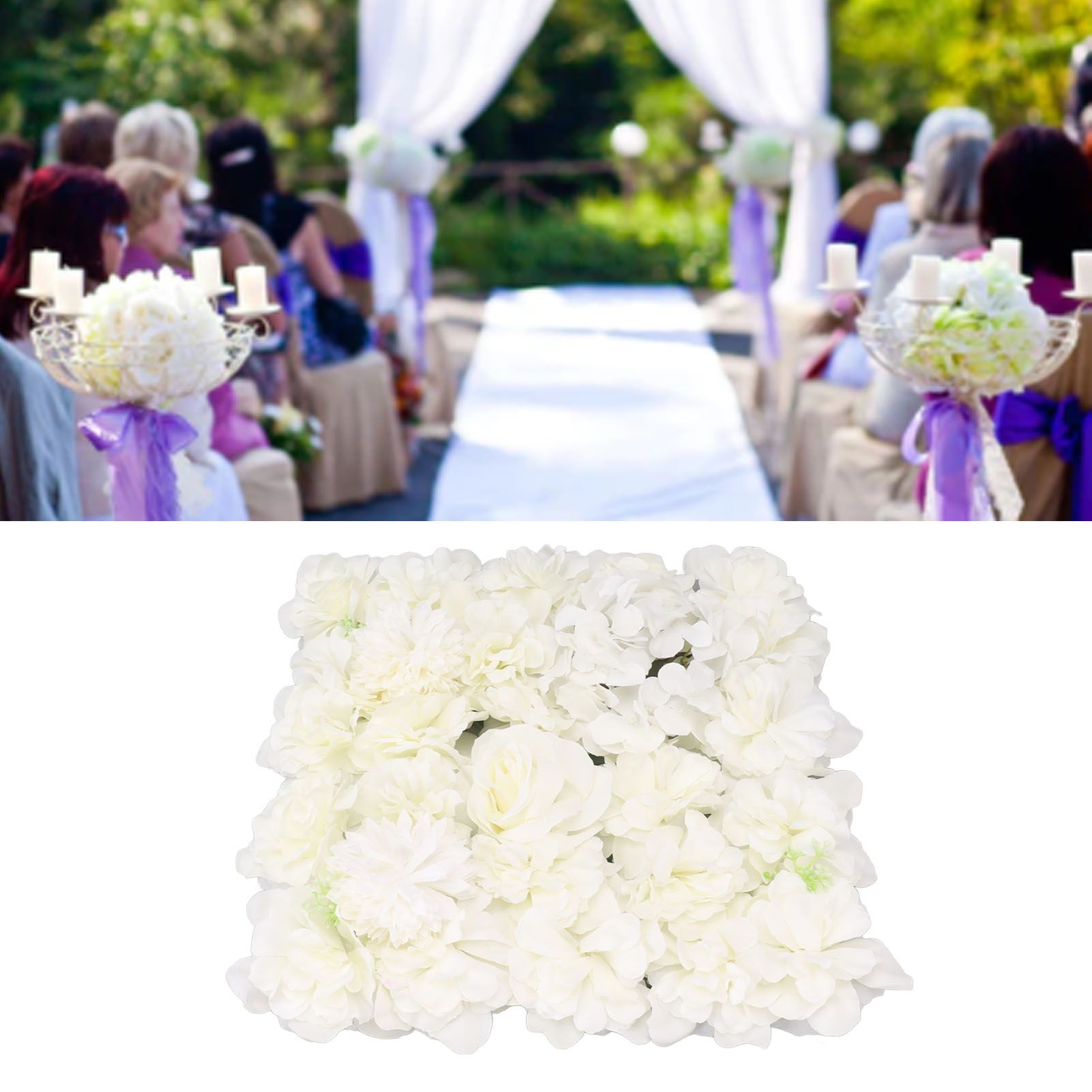Artificial Flower Wall Panels Simulation Silk Rose Flower Wall Decor for view 11