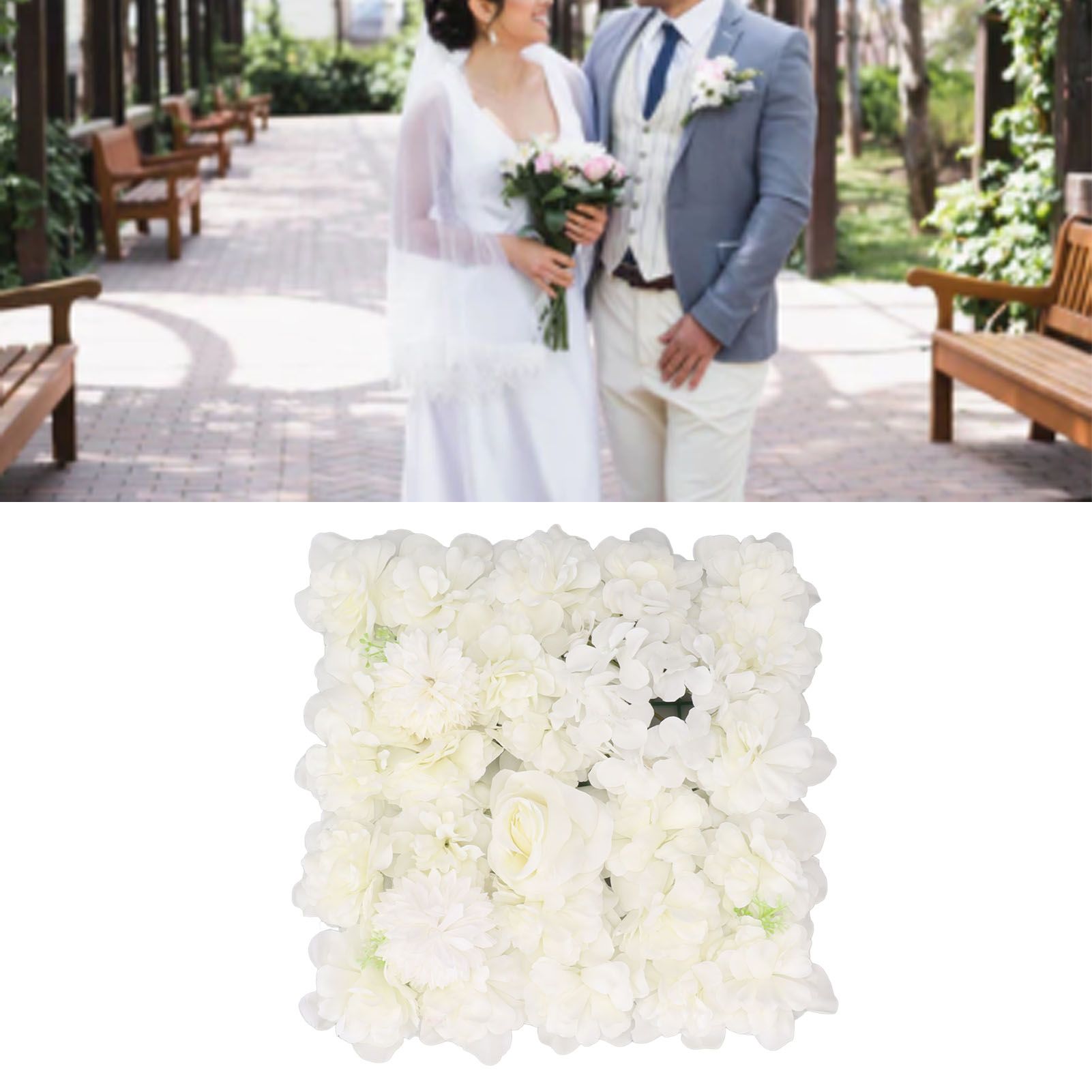 Artificial Flower Wall Panels Simulation Silk Rose Flower Wall Decor for view 12