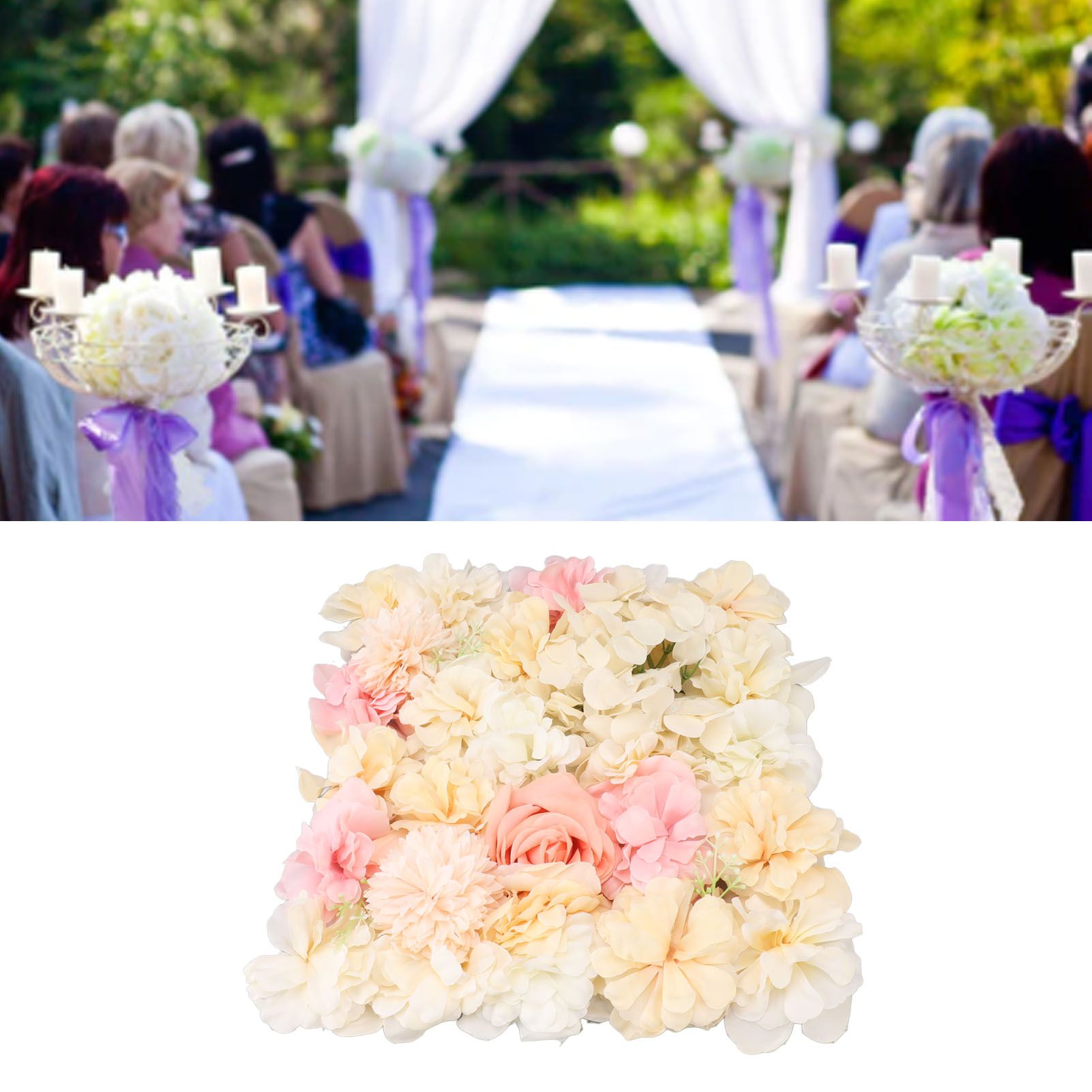 Artificial Flower Wall Panels Simulation Silk Rose Flower Wall Decor for view 11