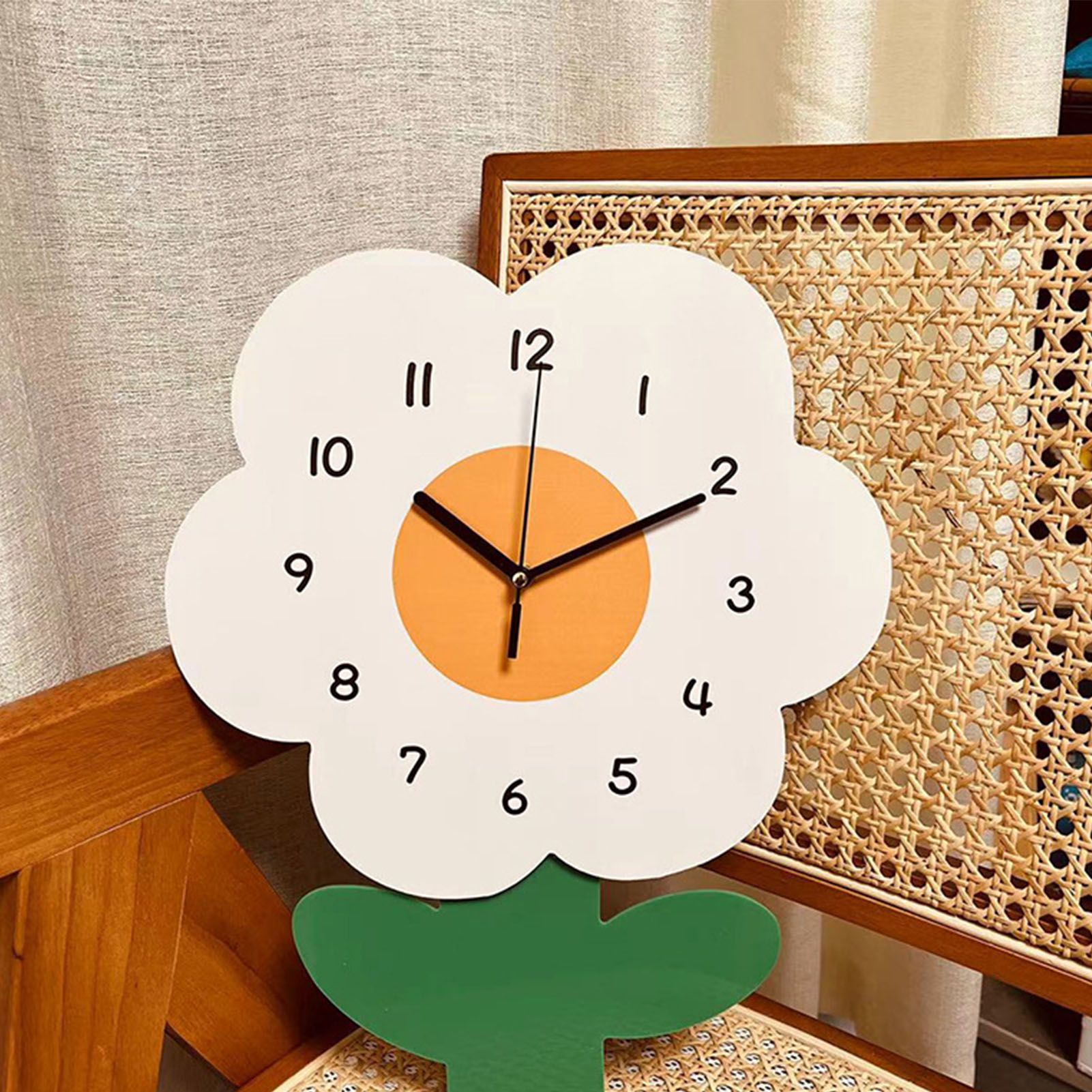 Flower Shaped Wall Clocks for Kids Cartoon Cute Exquisite Silent Wall Clock view 7