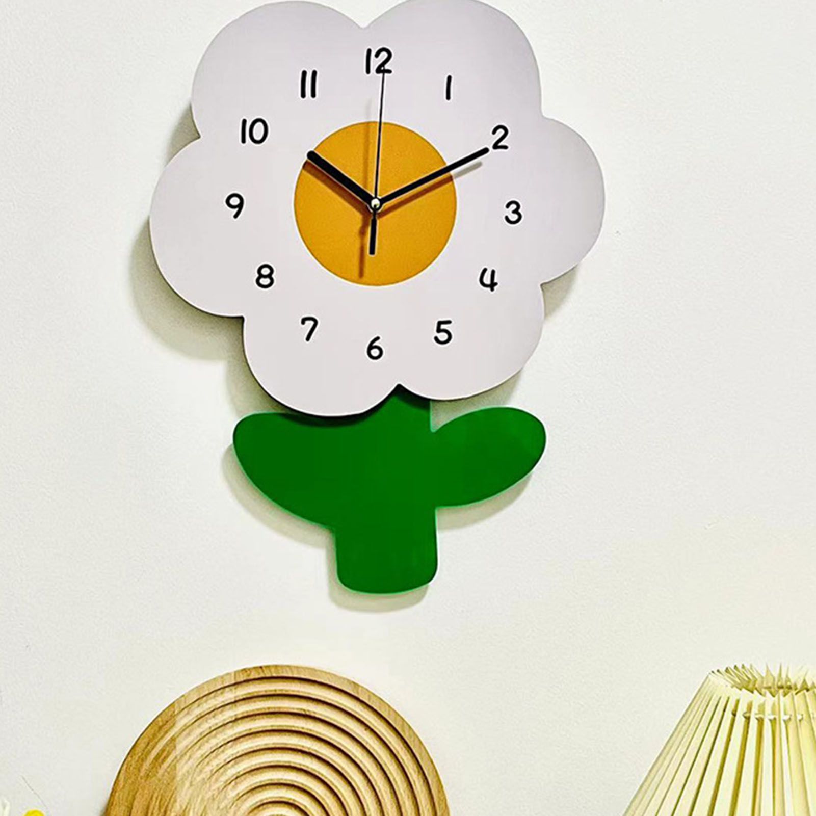 Flower Shaped Wall Clocks for Kids Cartoon Cute Exquisite Silent Wall Clock view 8