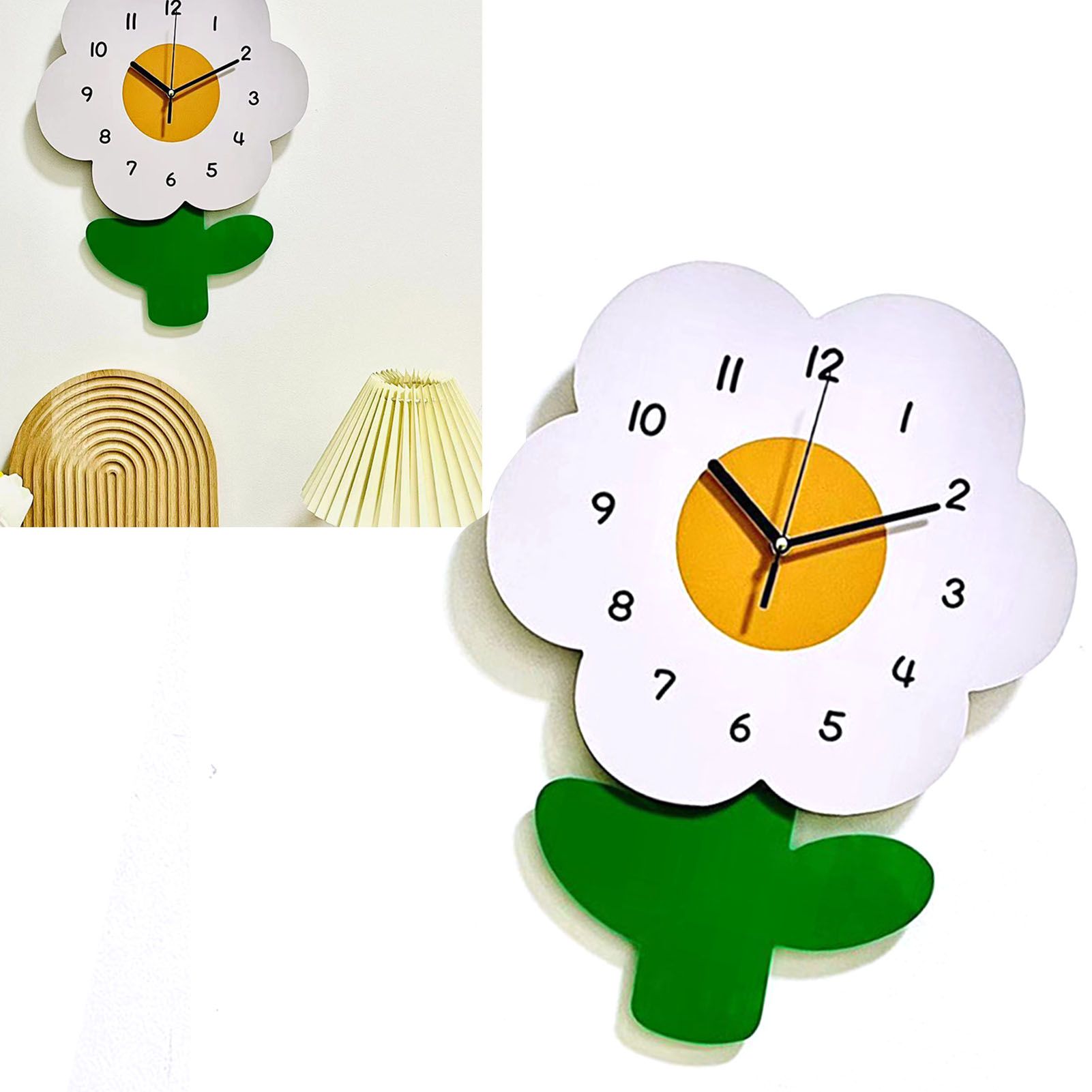 Flower Shaped Wall Clocks for Kids Cartoon Cute Exquisite Silent Wall Clock view 6