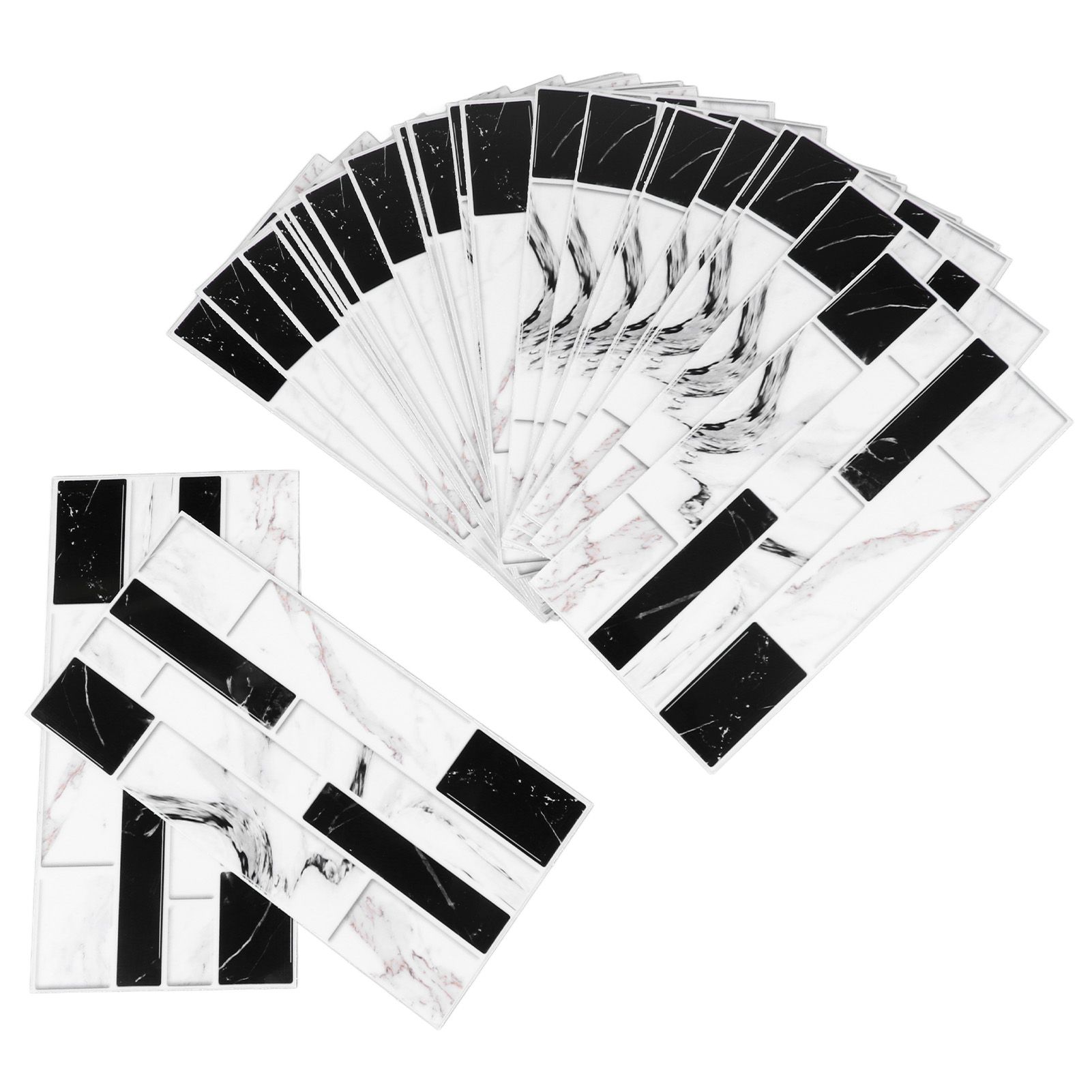 27PCS Kitchen Wallpaper Tile Self Adhesive PVC Wear Resistant White Black Faux view 7