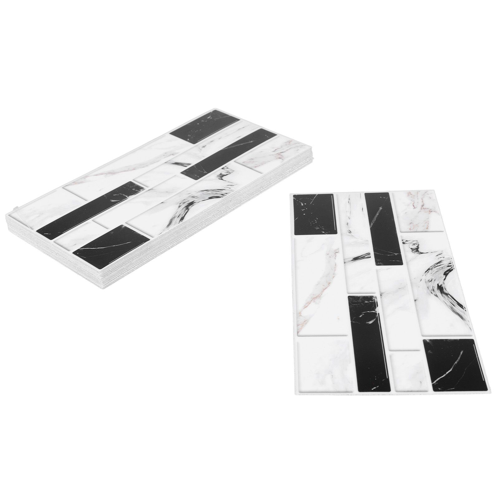 27PCS Kitchen Wallpaper Tile Self Adhesive PVC Wear Resistant White Black Faux view 9
