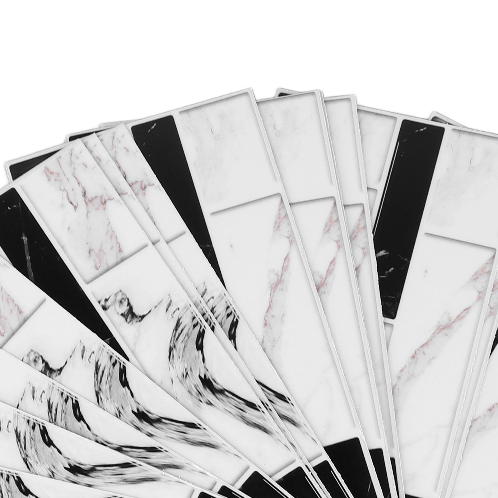 27PCS Kitchen Wallpaper Tile Self Adhesive PVC Wear Resistant White Black Faux view 14
