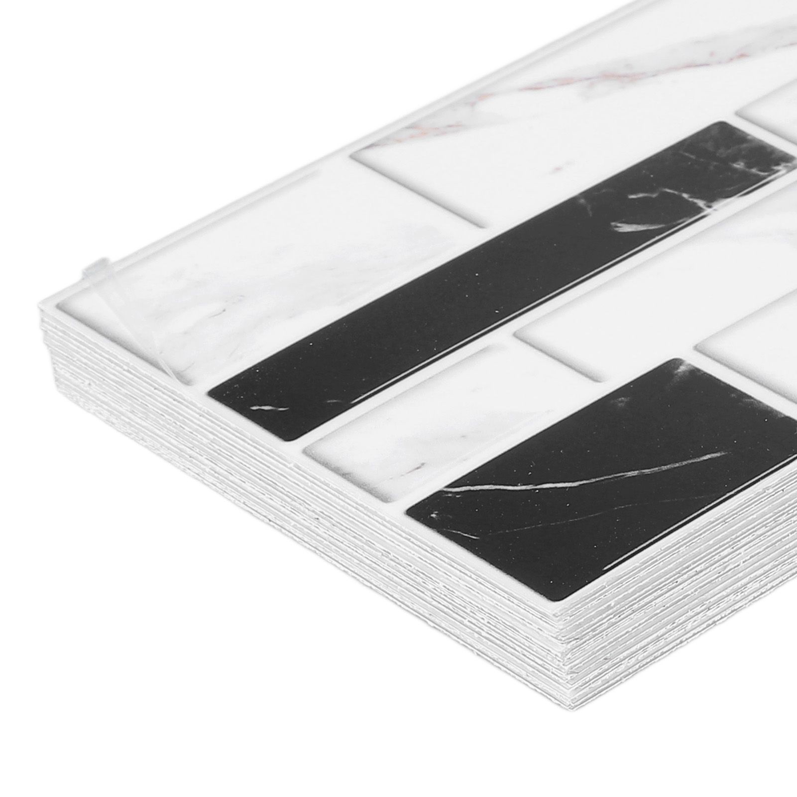 27PCS Kitchen Wallpaper Tile Self Adhesive PVC Wear Resistant White Black Faux view 15