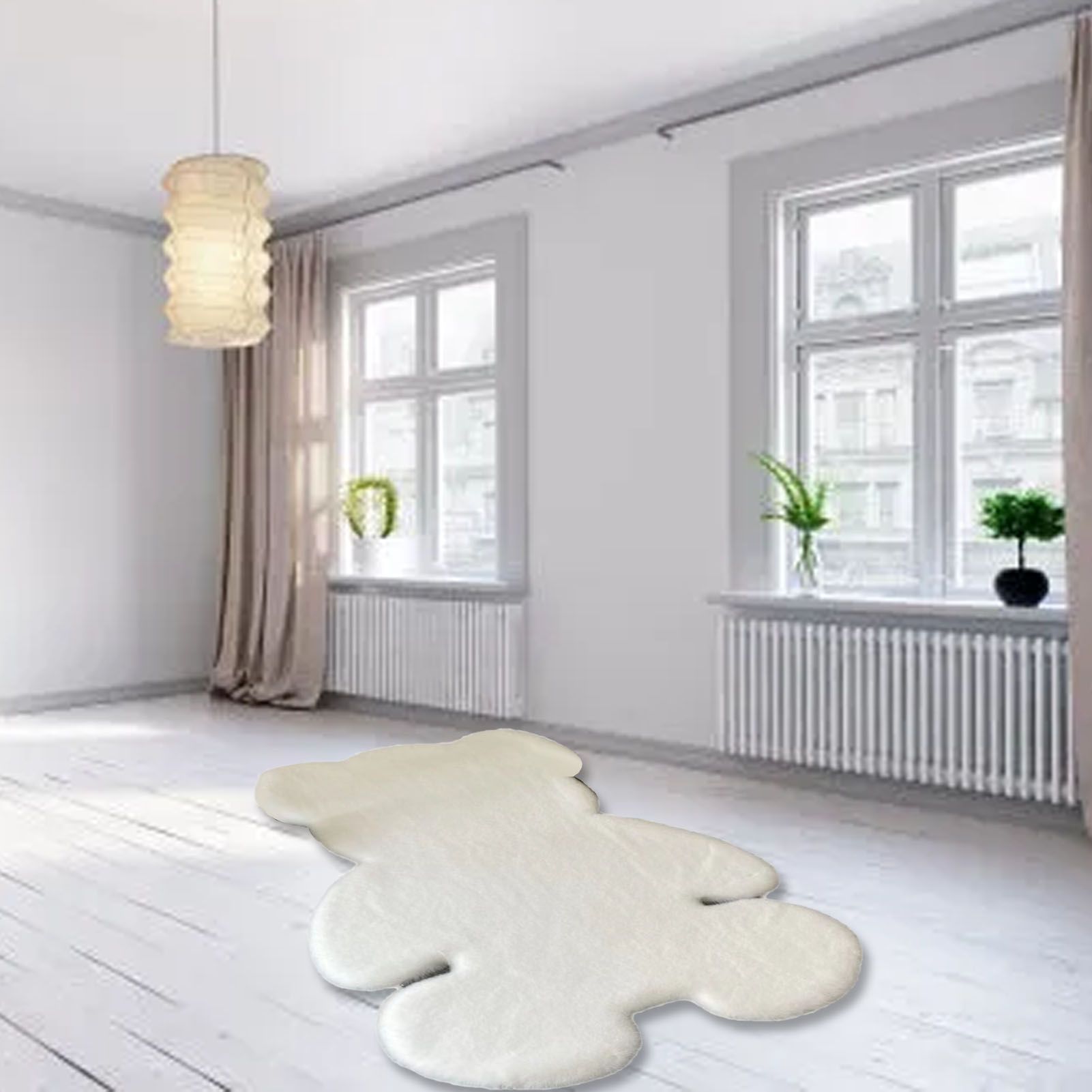 Cute Bedroom Rug Soft Bear Shaped Shaggy Floor Mat for Kids Teen Girls Room view 10