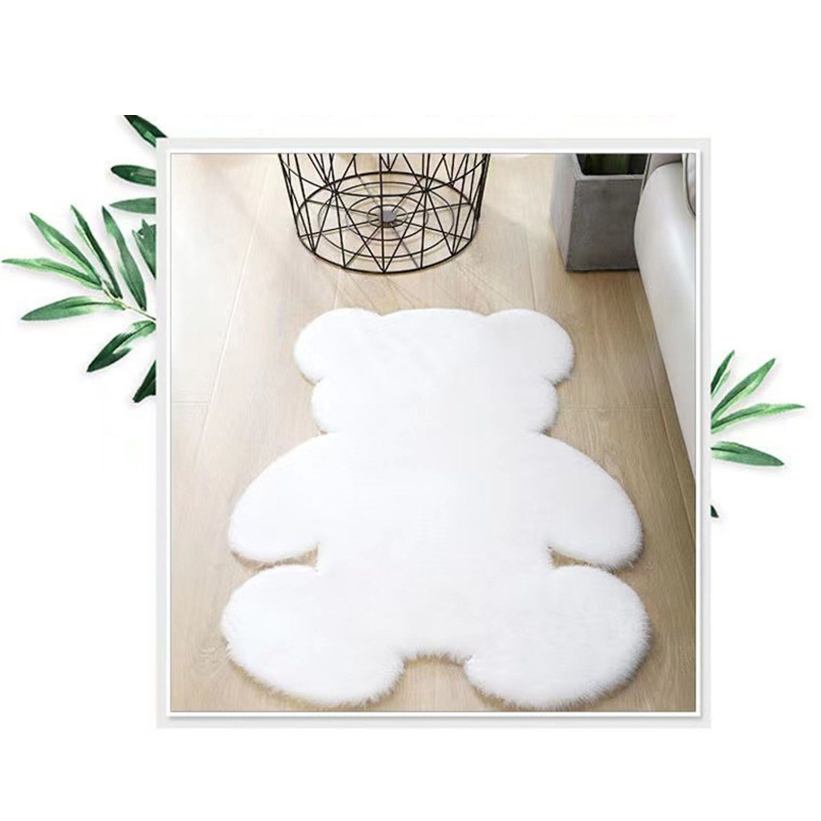 Cute Bedroom Rug Soft Bear Shaped Shaggy Floor Mat for Kids Teen Girls Room view 12