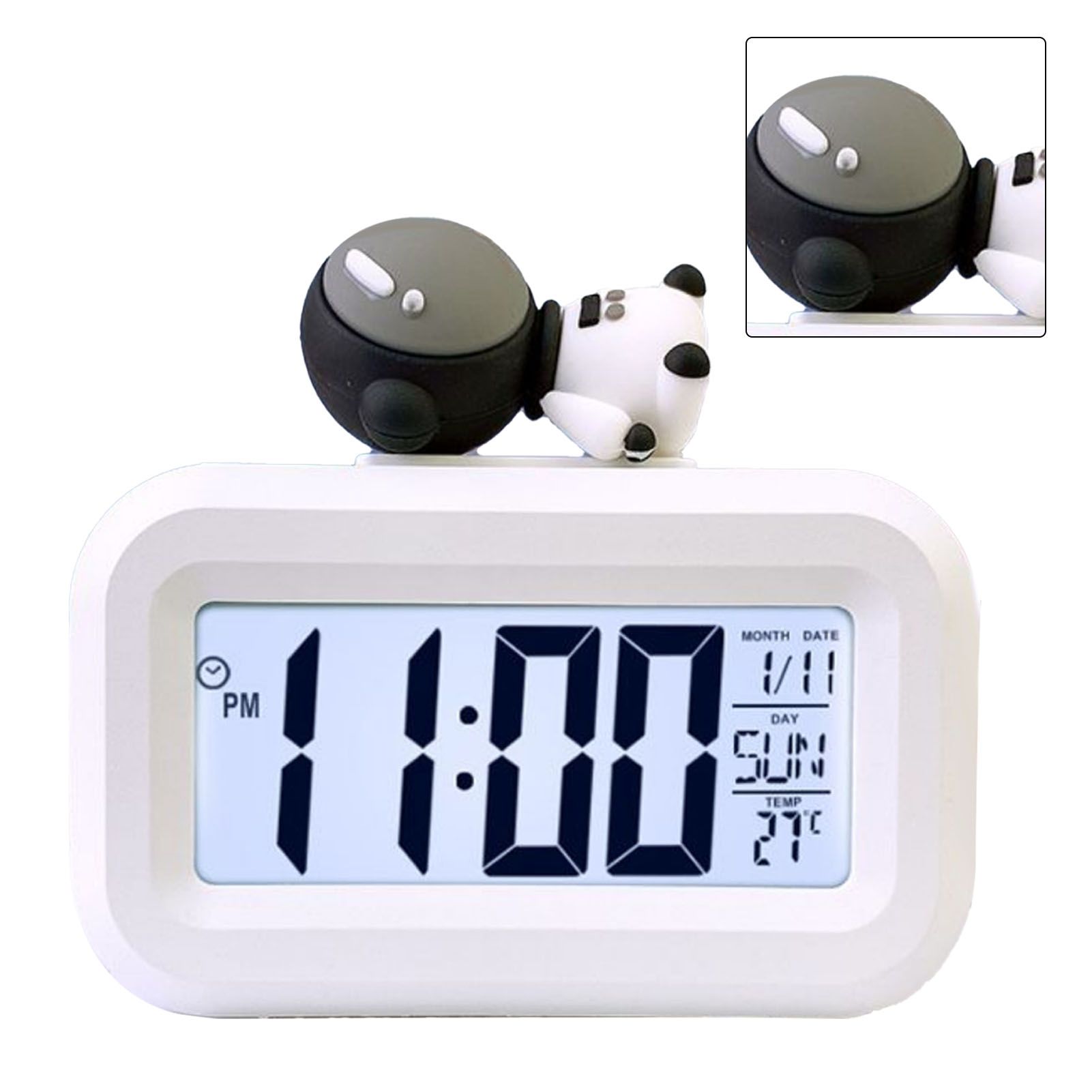 Electronic Clock Cute Cartoon LED Screen Desktop Electronic Alarm Data Time view 3