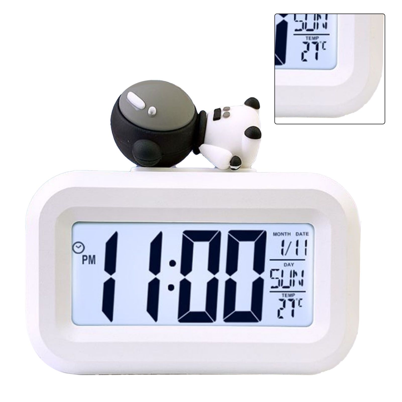 Electronic Clock Cute Cartoon LED Screen Desktop Electronic Alarm Data Time view 4