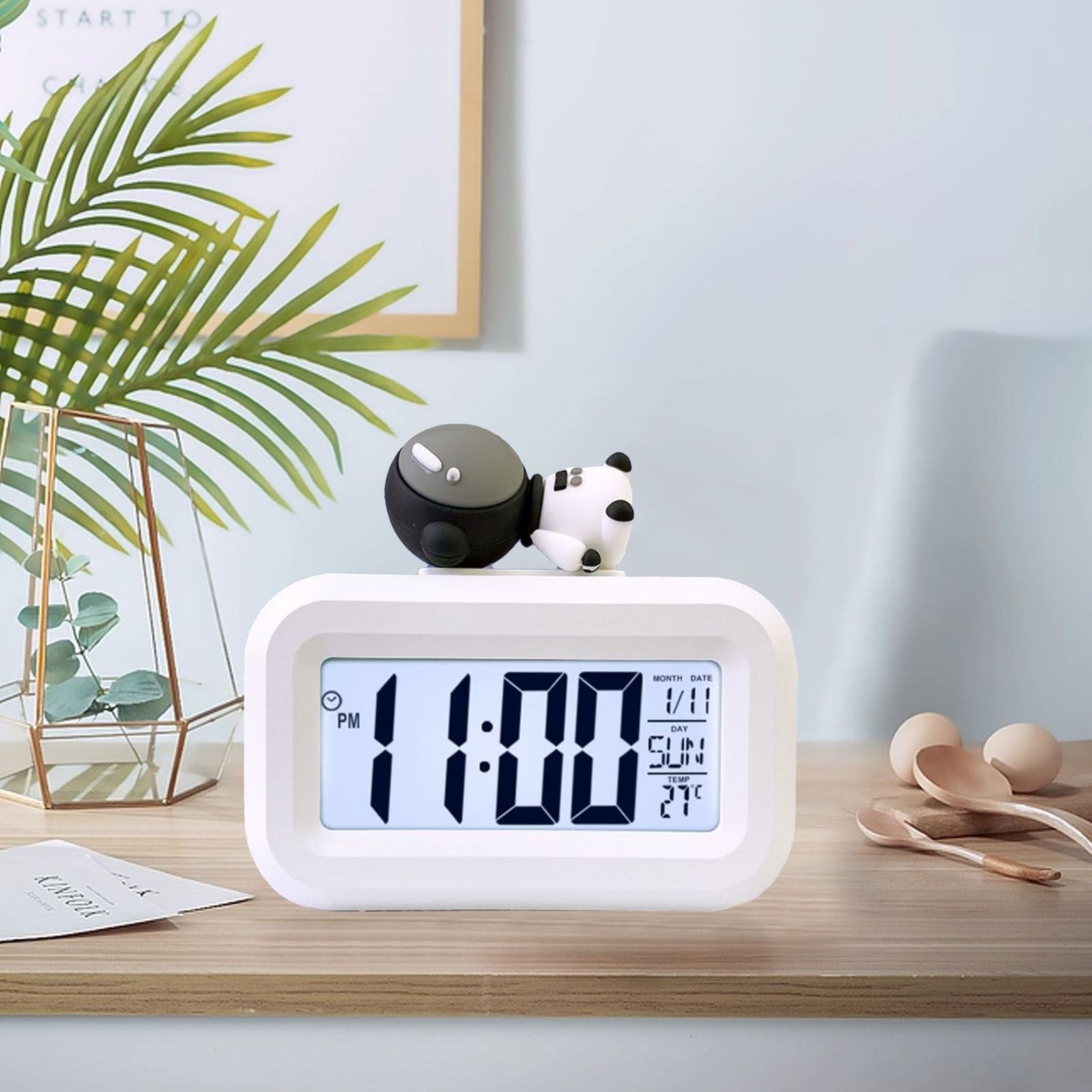 Electronic Clock Cute Cartoon LED Screen Desktop Electronic Alarm Data Time view 12