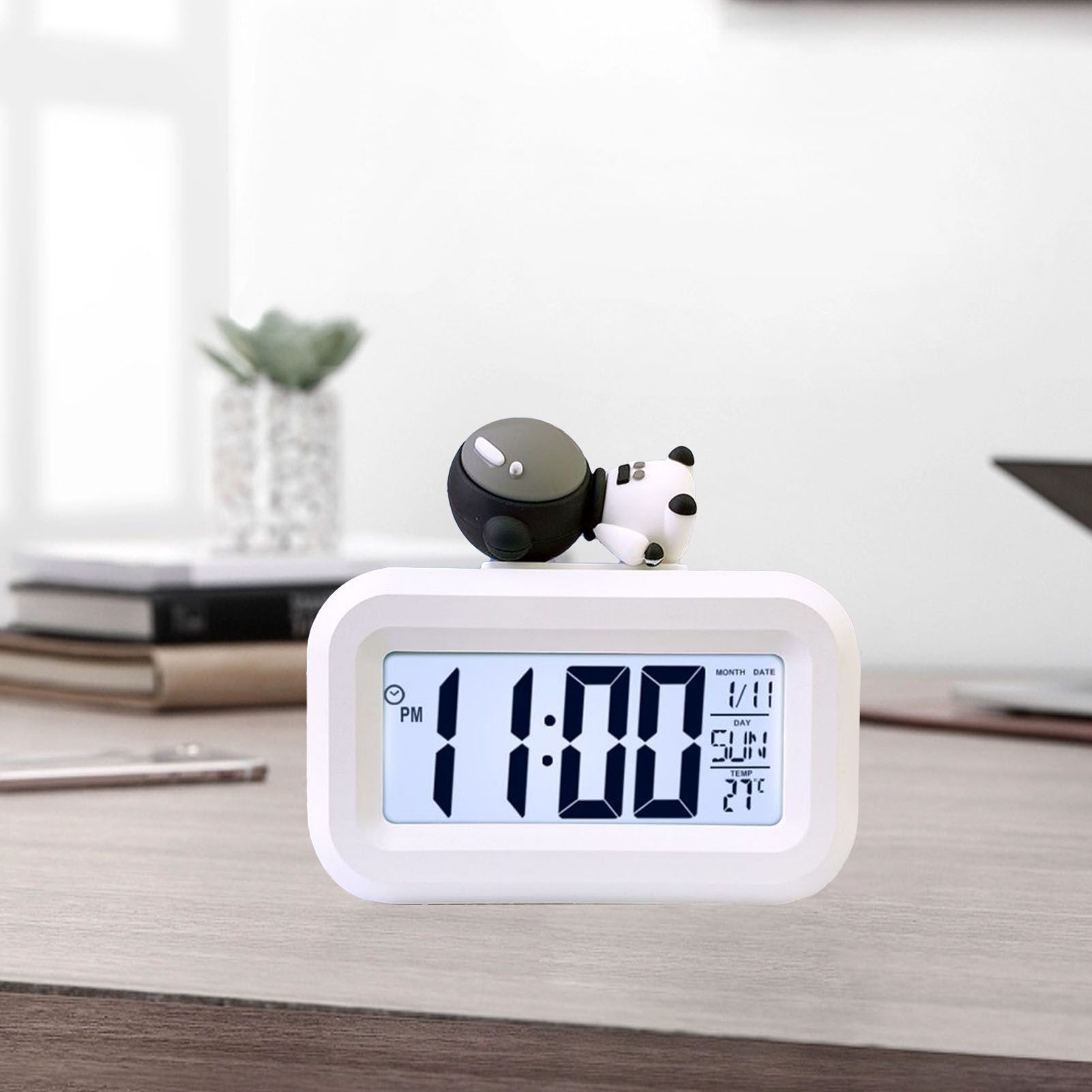 Electronic Clock Cute Cartoon LED Screen Desktop Electronic Alarm Data Time view 13