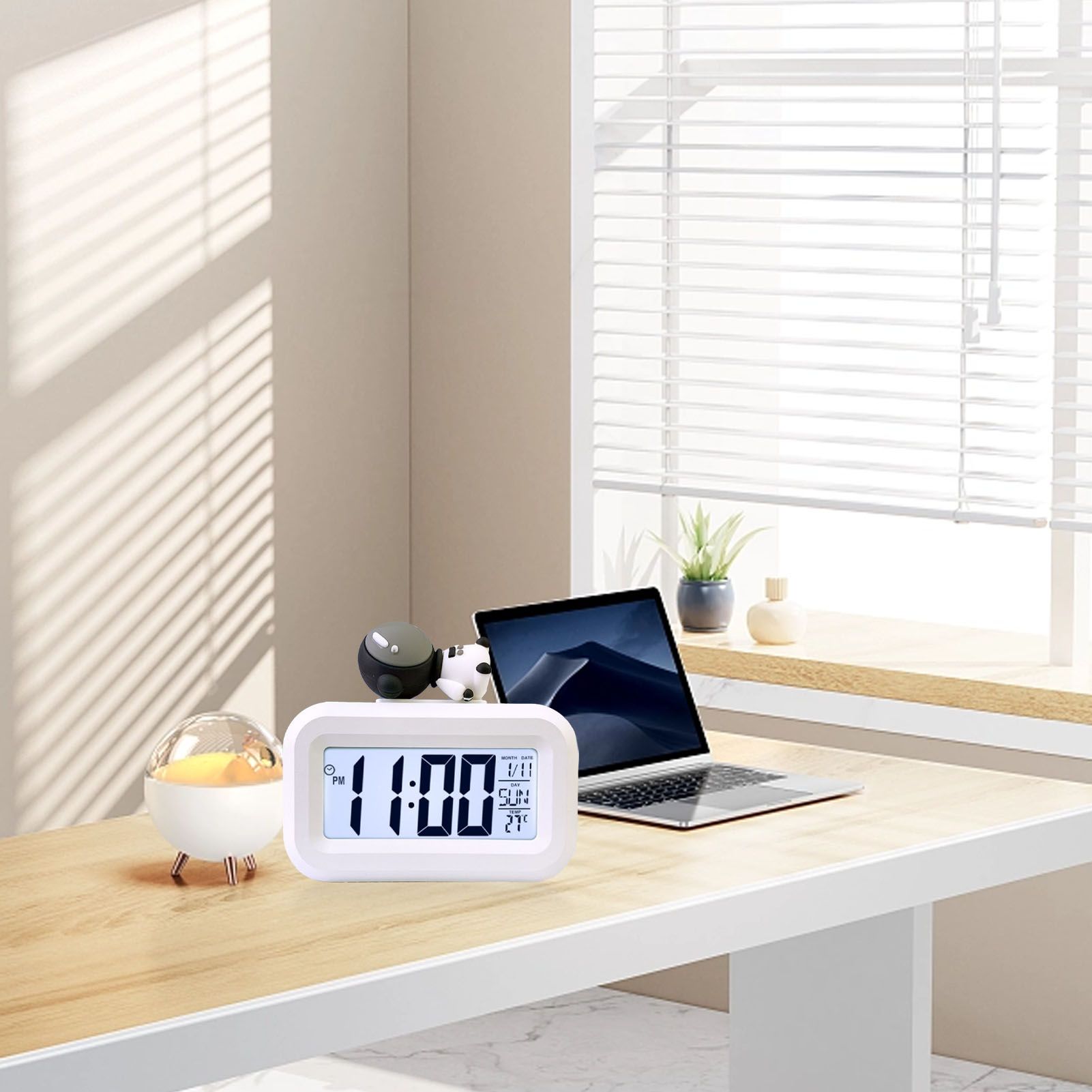 Electronic Clock Cute Cartoon LED Screen Desktop Electronic Alarm Data Time view 14