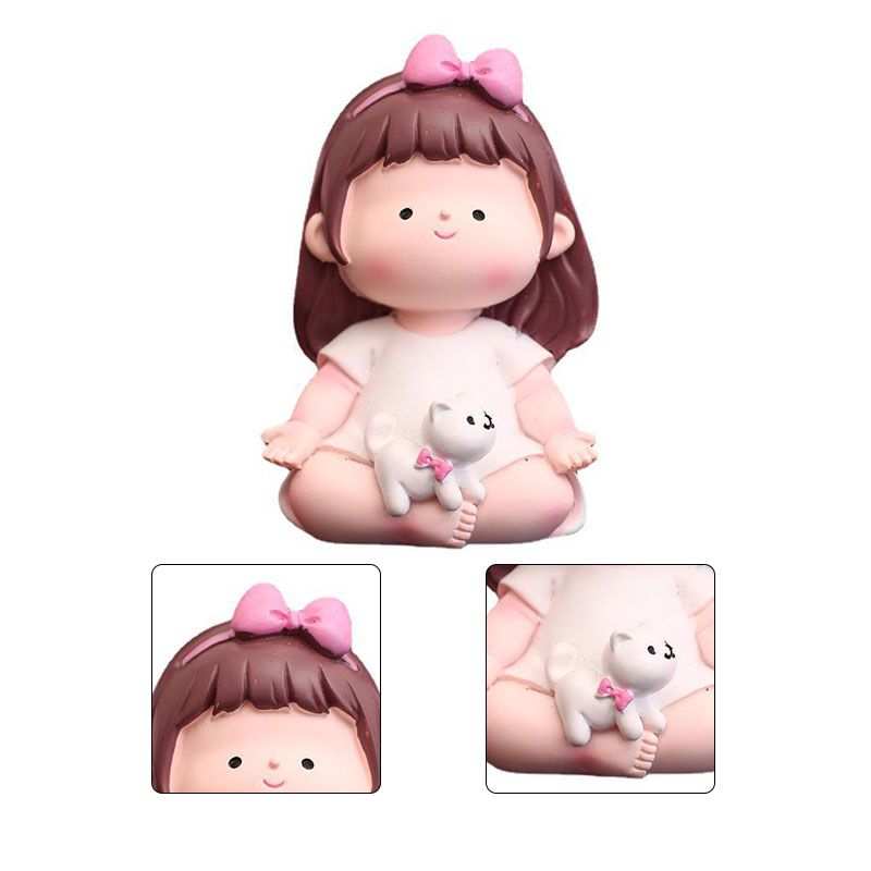 Yoga Girl Figurine Cartoon Lovely Cute Fashionable Decoration Yoga Pose Girl view 2