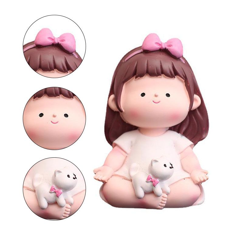 Yoga Girl Figurine Cartoon Lovely Cute Fashionable Decoration Yoga Pose Girl view 3