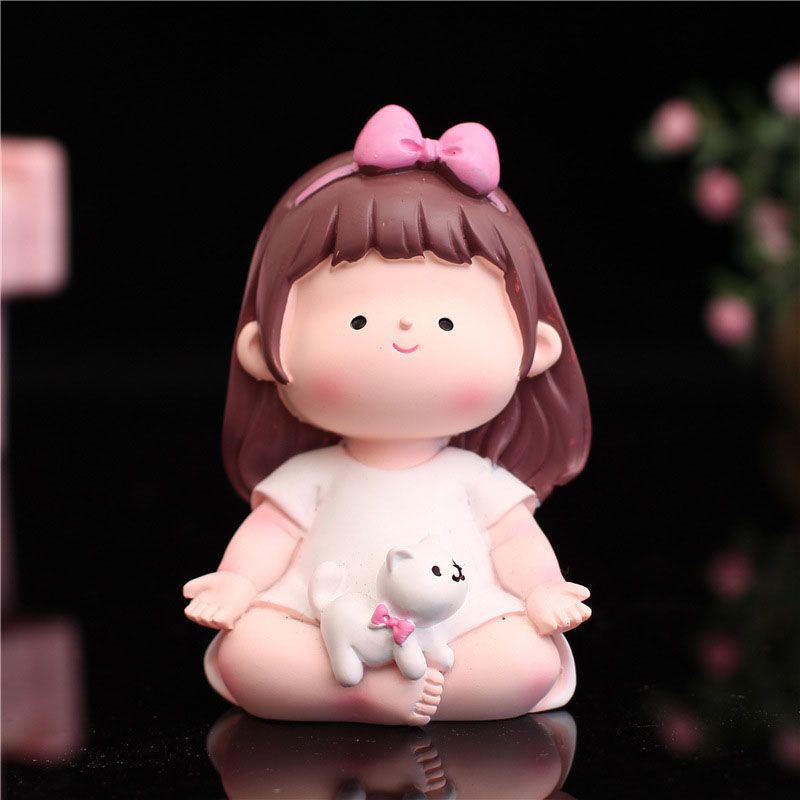 Yoga Girl Figurine Cartoon Lovely Cute Fashionable Decoration Yoga Pose Girl view 5
