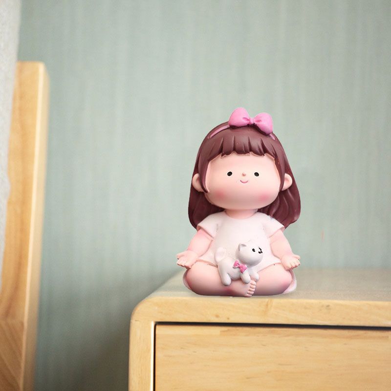 Yoga Girl Figurine Cartoon Lovely Cute Fashionable Decoration Yoga Pose Girl view 7